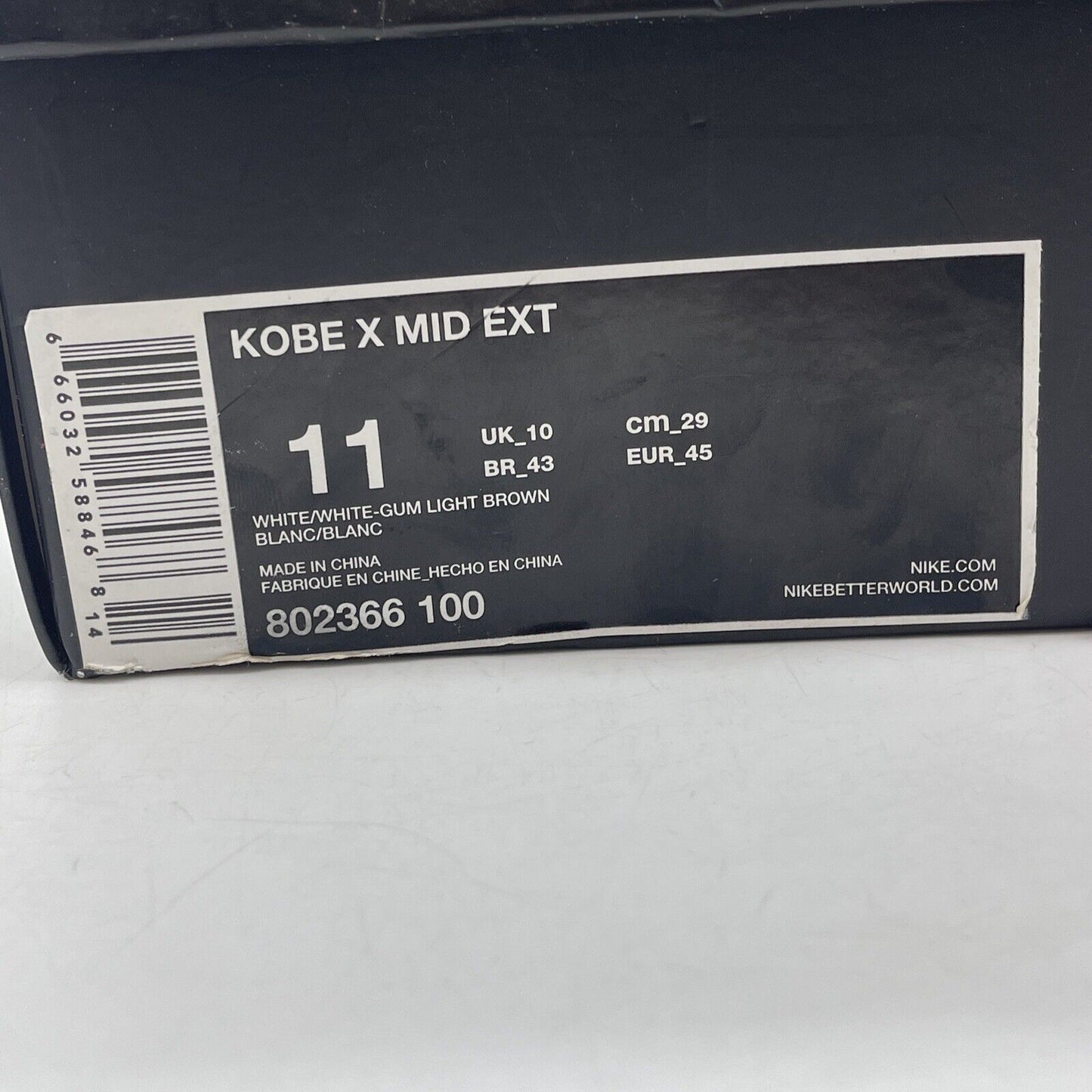 Size 11 - Nike Kobe 10 EXT Mid White Gum Gold Leather (802366-100)