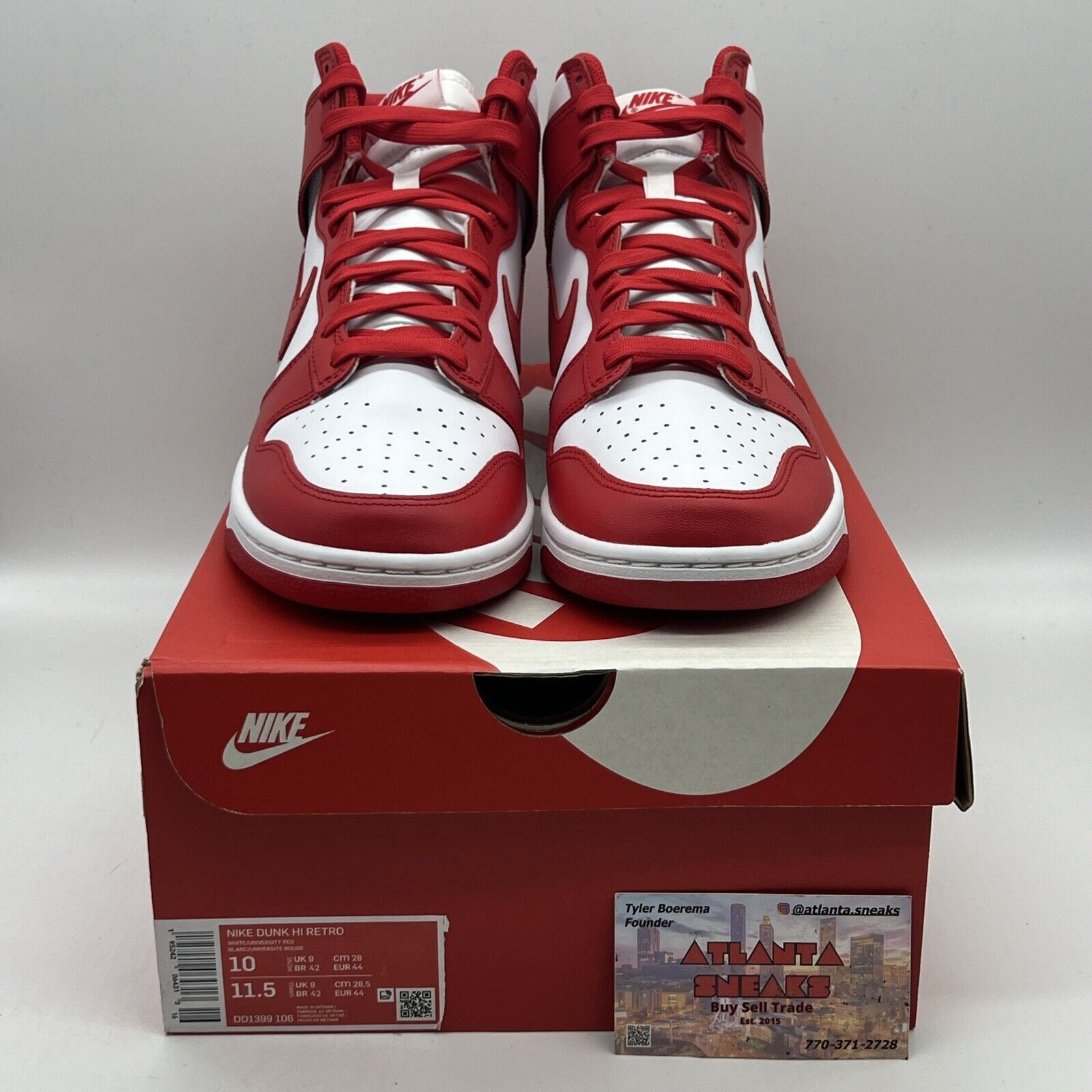 Size 10 - Nike Dunk High University Red Brand New Og All