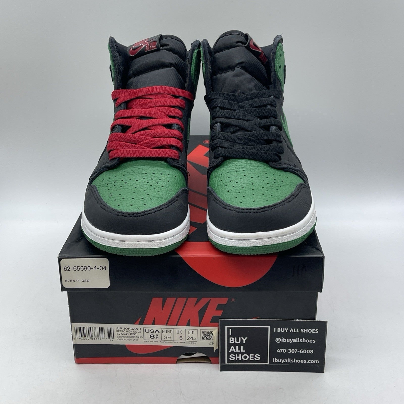 Size 6.5Y - Air Jordan 1 Retro OG High Pine Green 2.0 (575441-030)