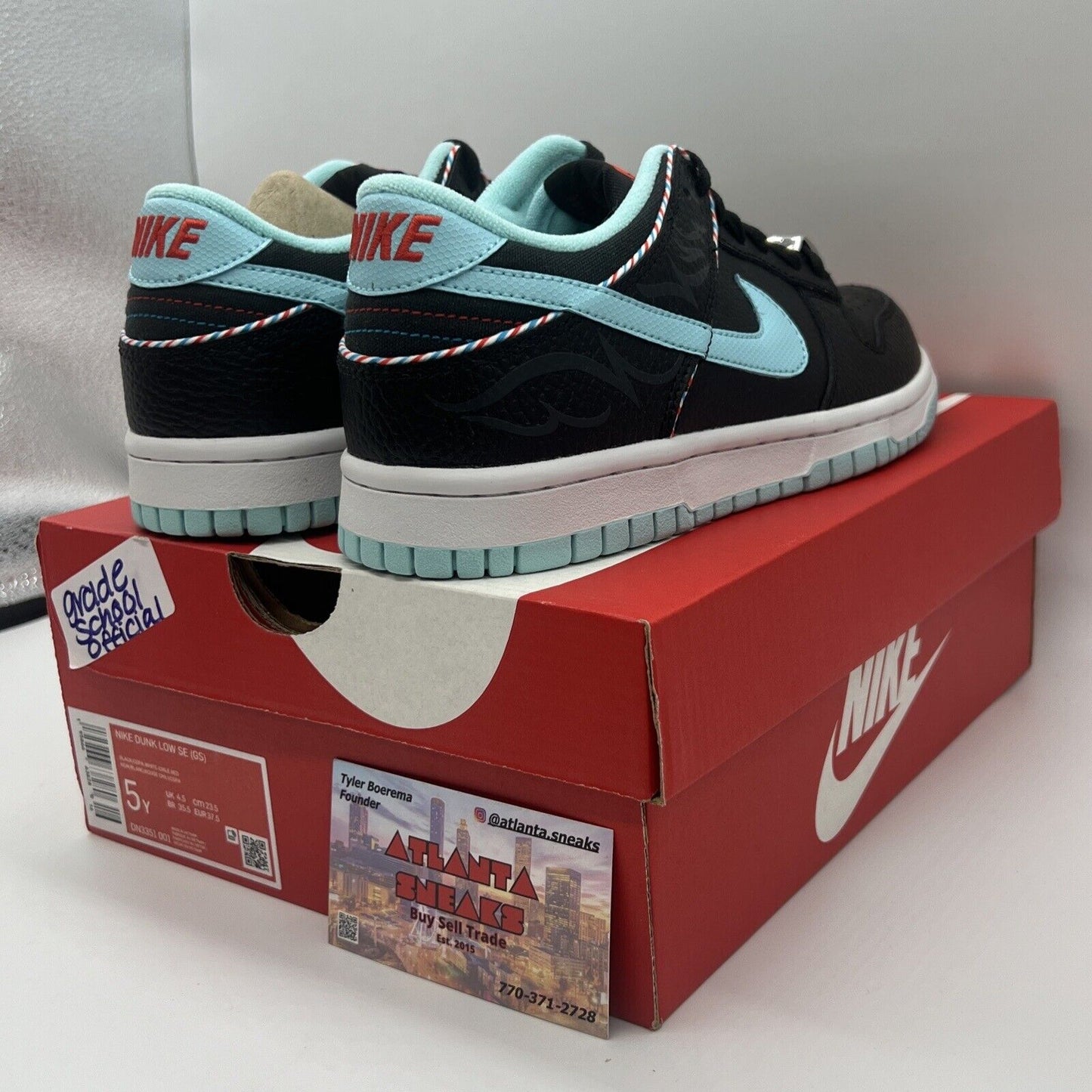 Size 5 - Nike Dunk Low Retro SE Barber Shop - Black