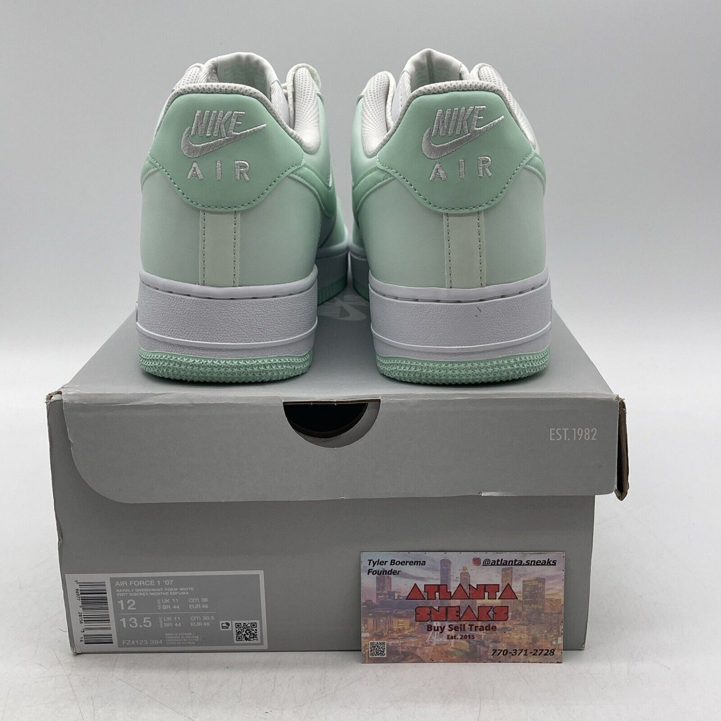 Size 12 - Nike Air Force 1 Low Mint Foam Mint Green White Leather (FZ4123-394)