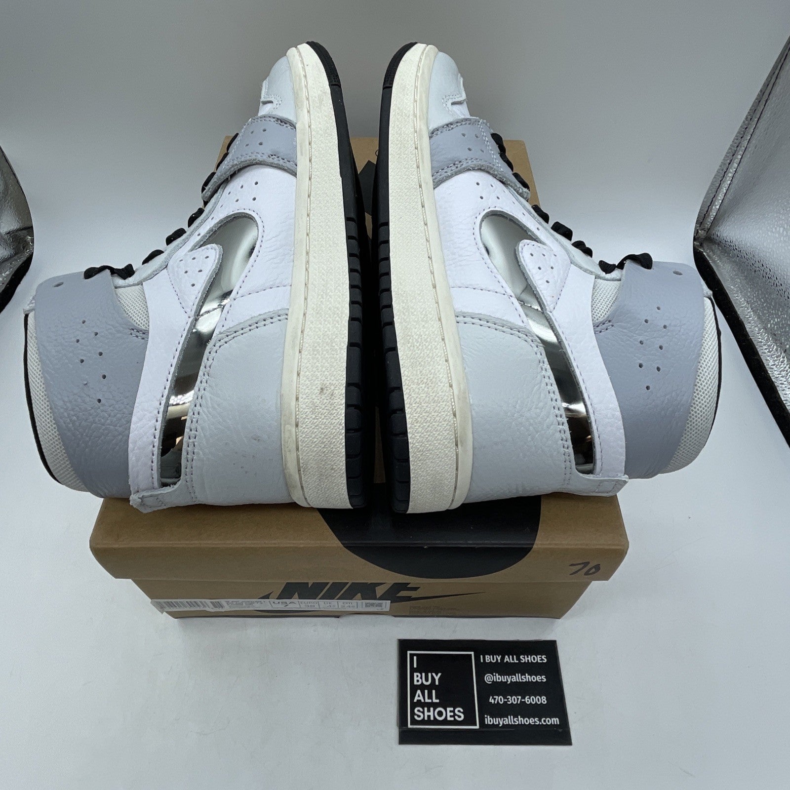 Size 7W - Nike Air Jordan 1 ZM Air CMFT 2 Whit Metallic Silver (FJ4652 100)