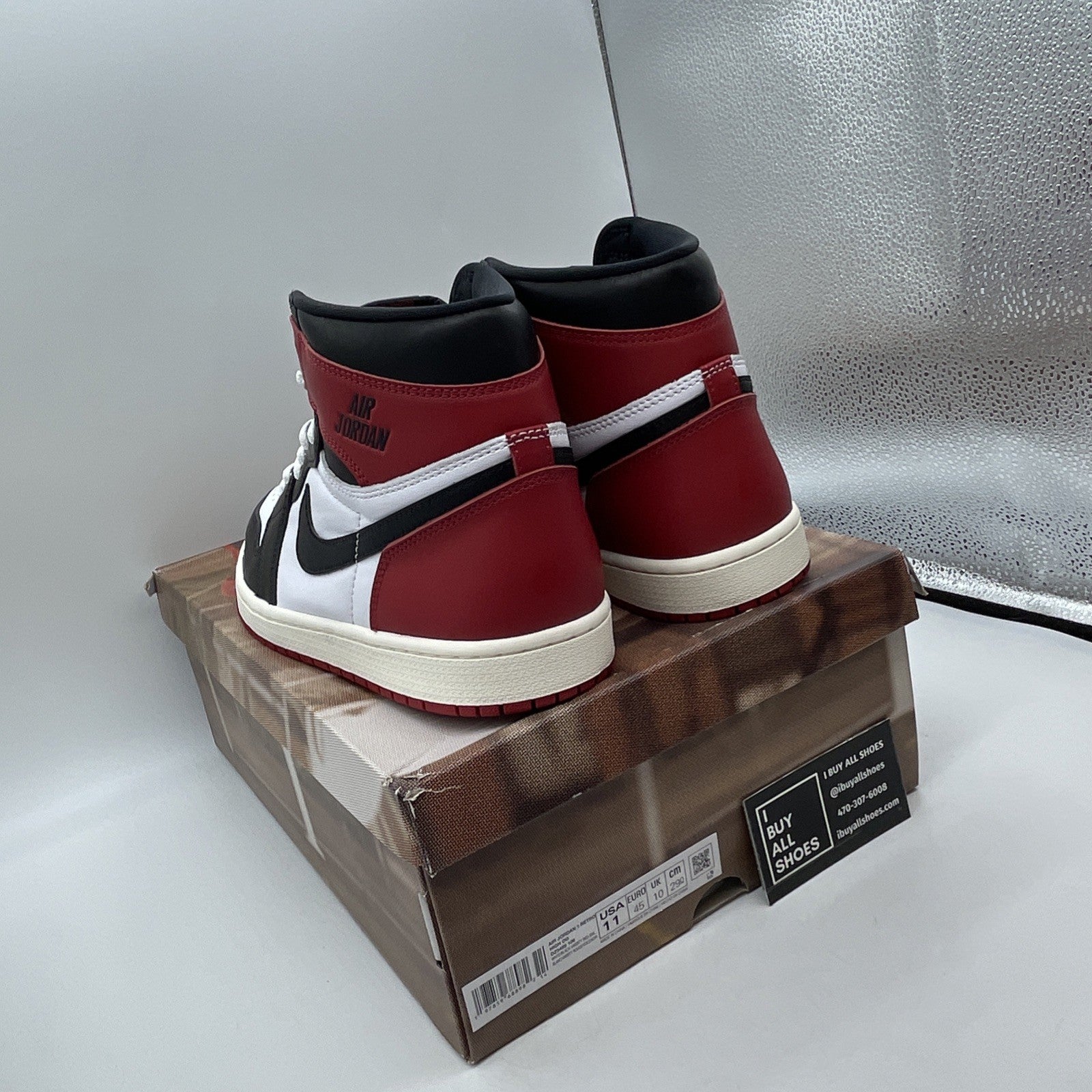 Size 11 - Air Jordan 1 Retro OG High Black Toe Reimagined Leather (DZ5485-106)