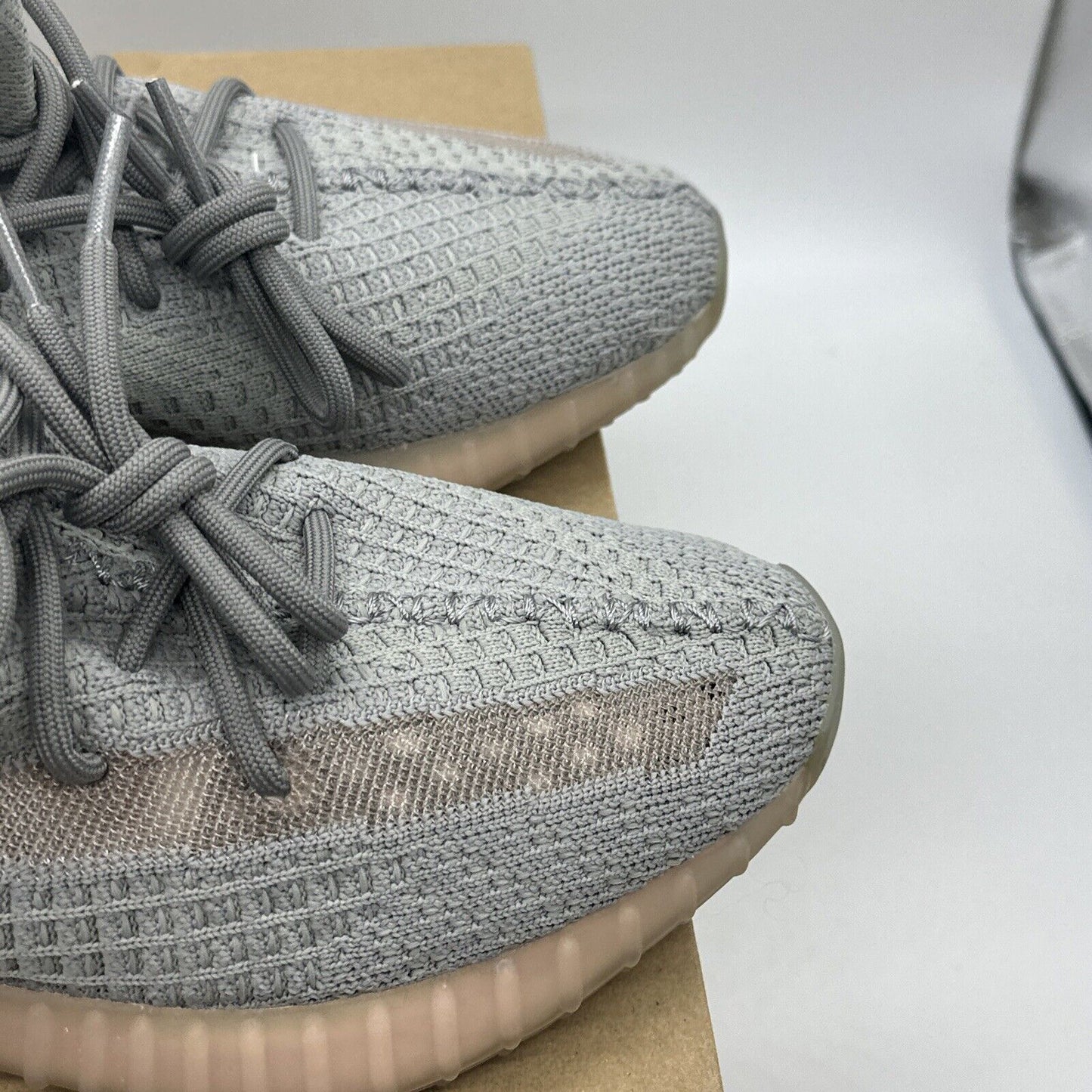 Size 8 - adidas Yeezy Boost 350 V2 True Form Grey Orange New Icy Sole Kanye West