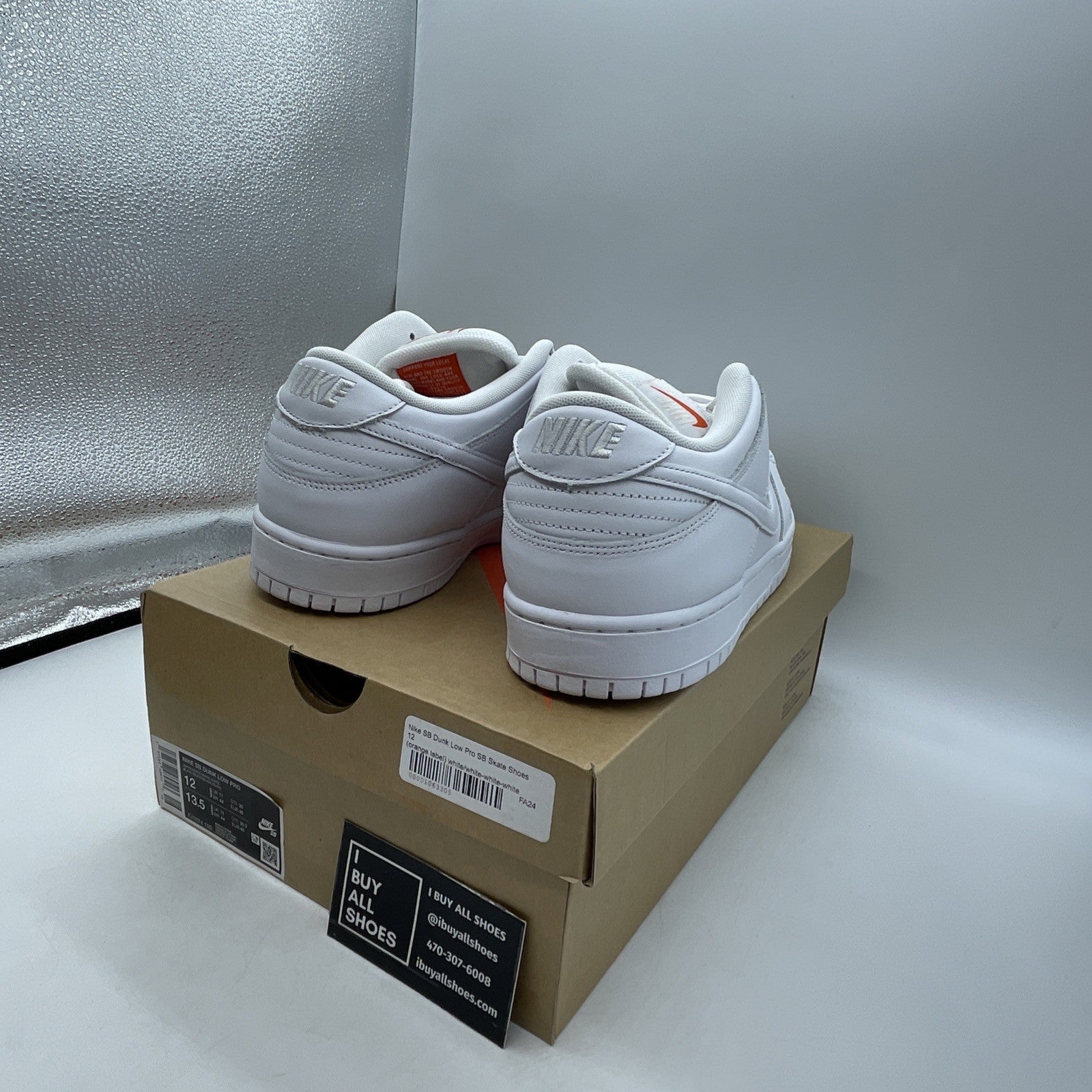 Size 12 - Nike SB Dunk Low Pro Triple White (FJ1674-100)