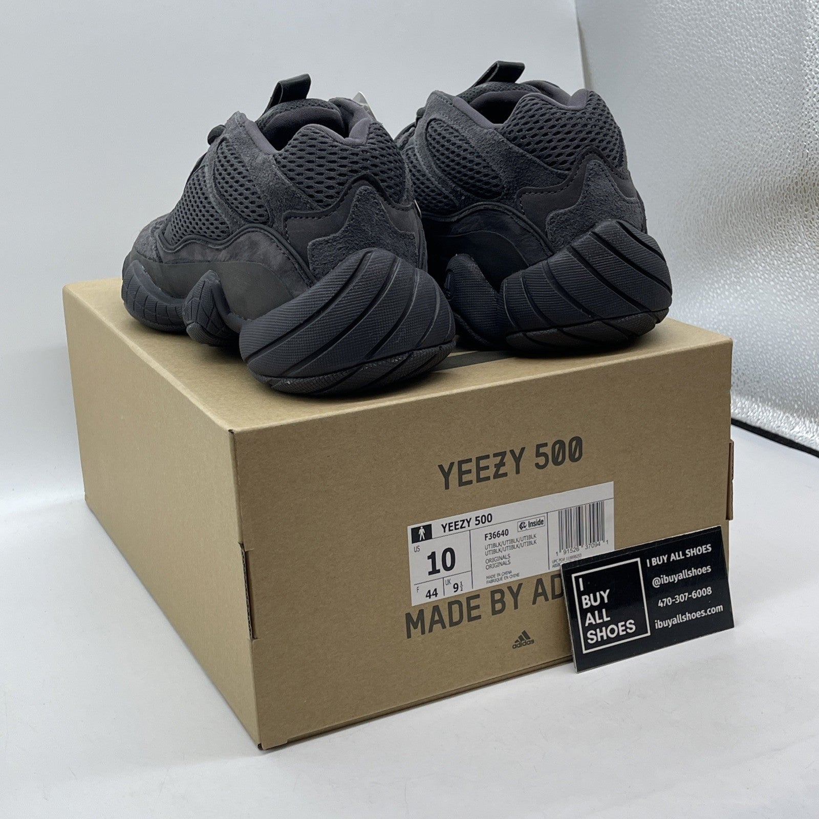 Size 10 - adidas Yeezy 500 Low Utility Black suede (F36640)