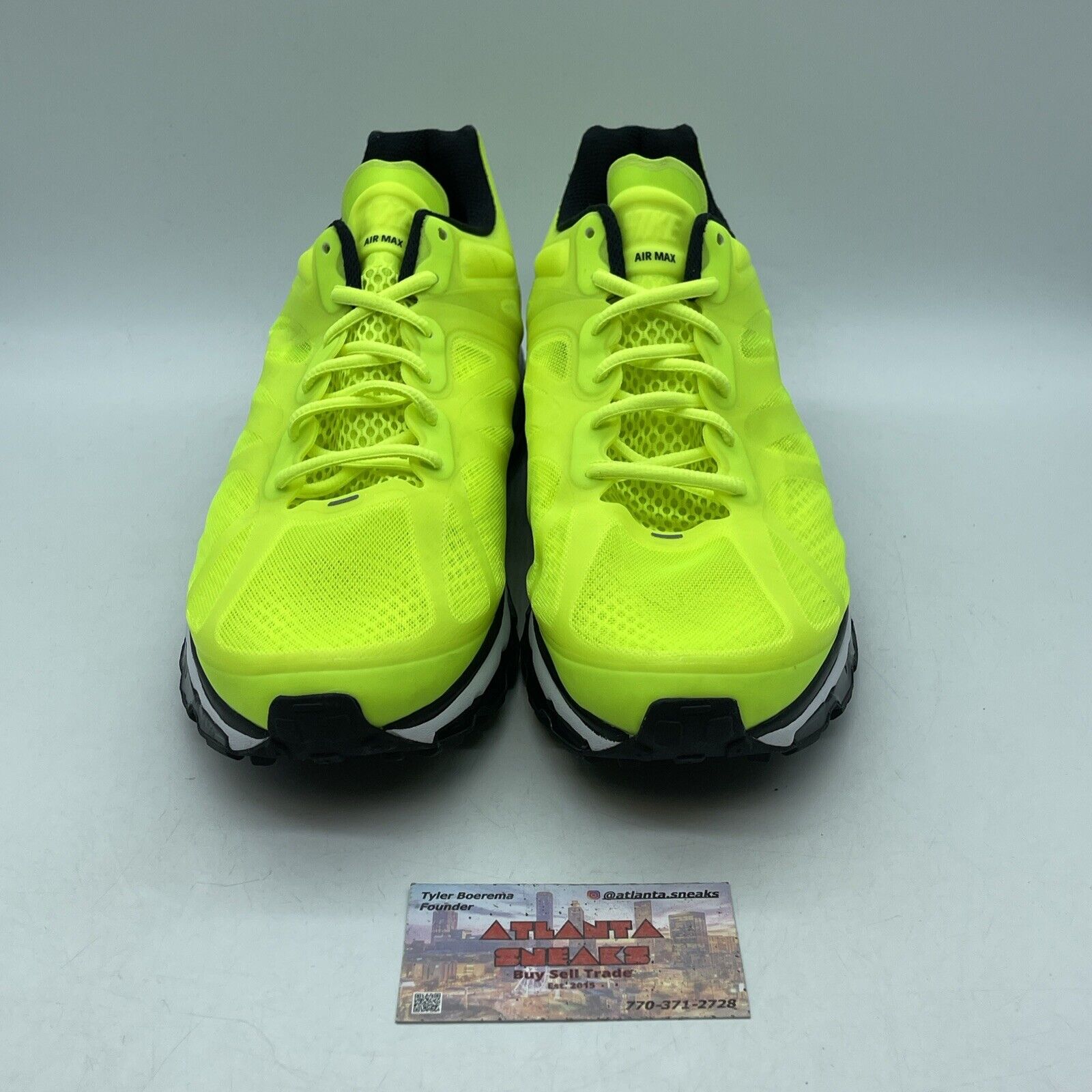 Size 11 - Nike Air Max+ 2012 Volt Yellow Black White Suede Leather (AQ3816-065)