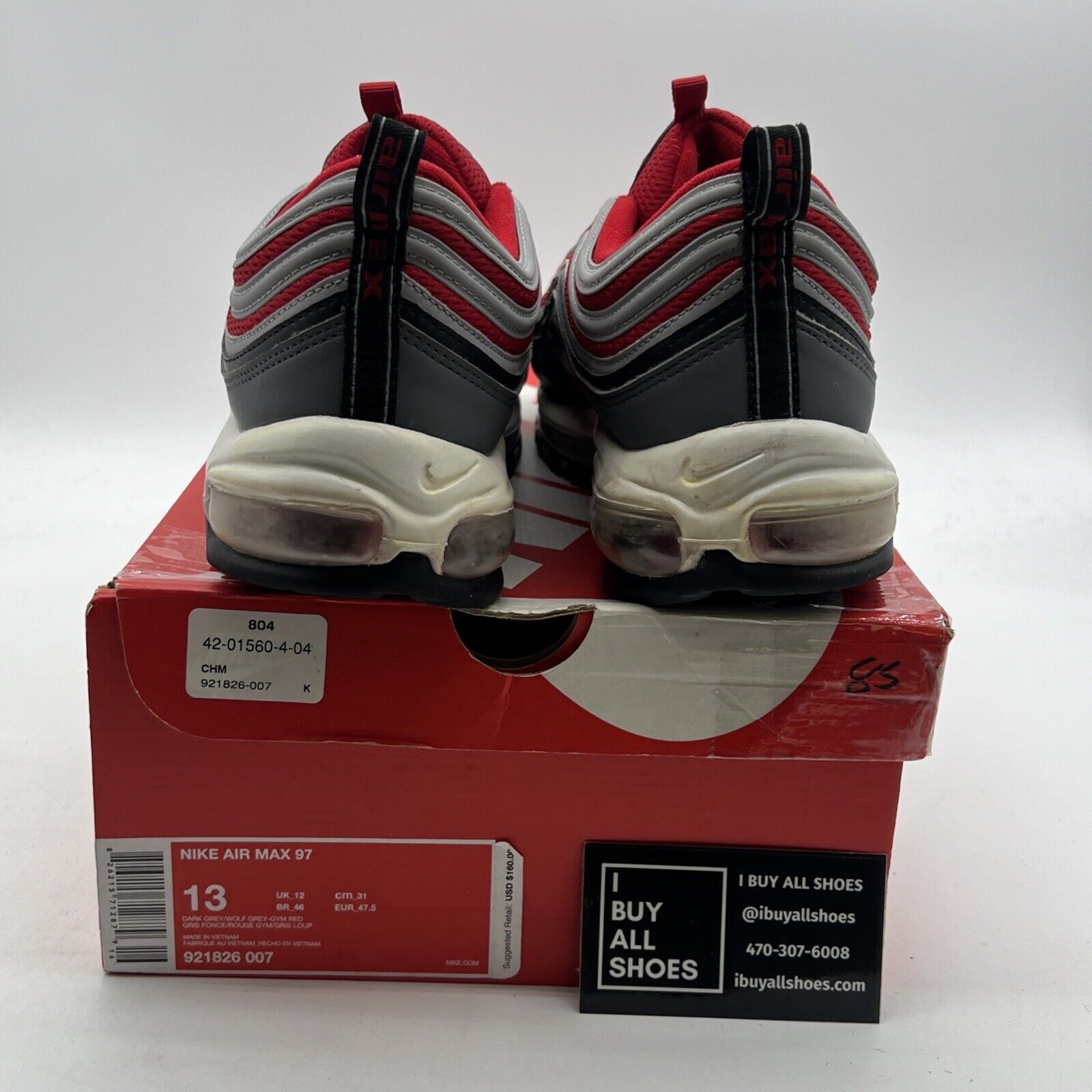 Size 13 - Nike Air Max 97 Gym Red (921826-007)