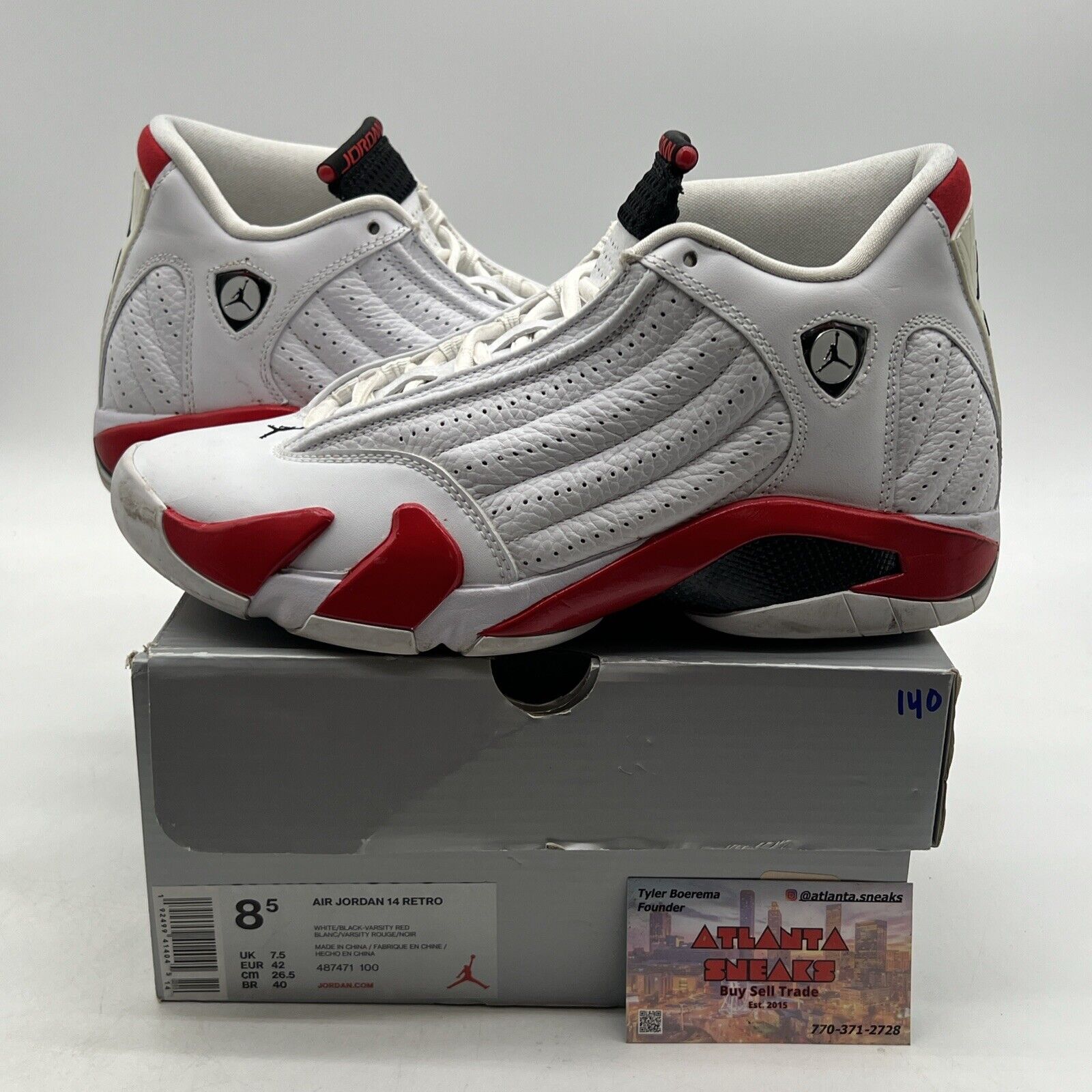 Size 8.5 - Air Jordan 14 Retro 2019 Candy Cane (487471-100)