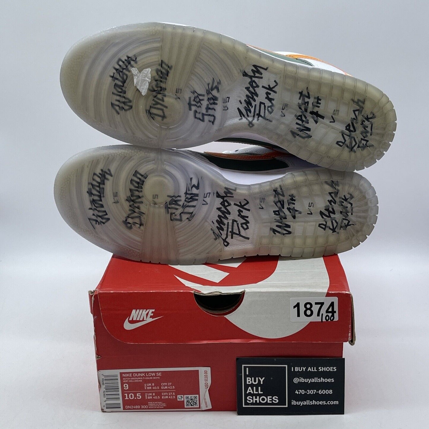 Size 9 - Nike Dunk Low NY vs. NY Green White Orange Leather Suede (DN2489-300)