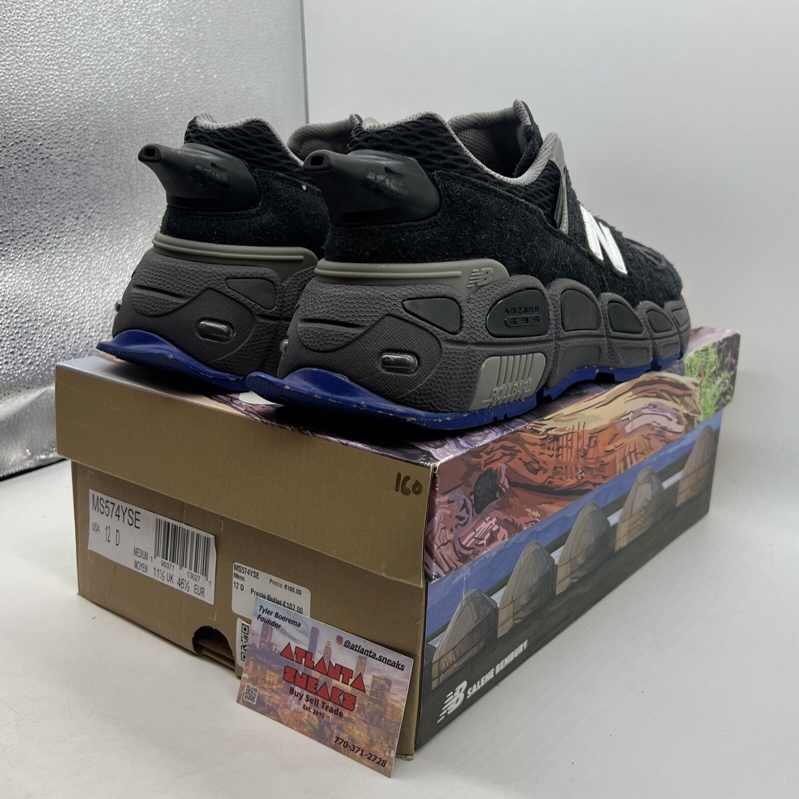Size 12 - New Balance Salehe Bembury x 574 YURT Universal Communication - Black