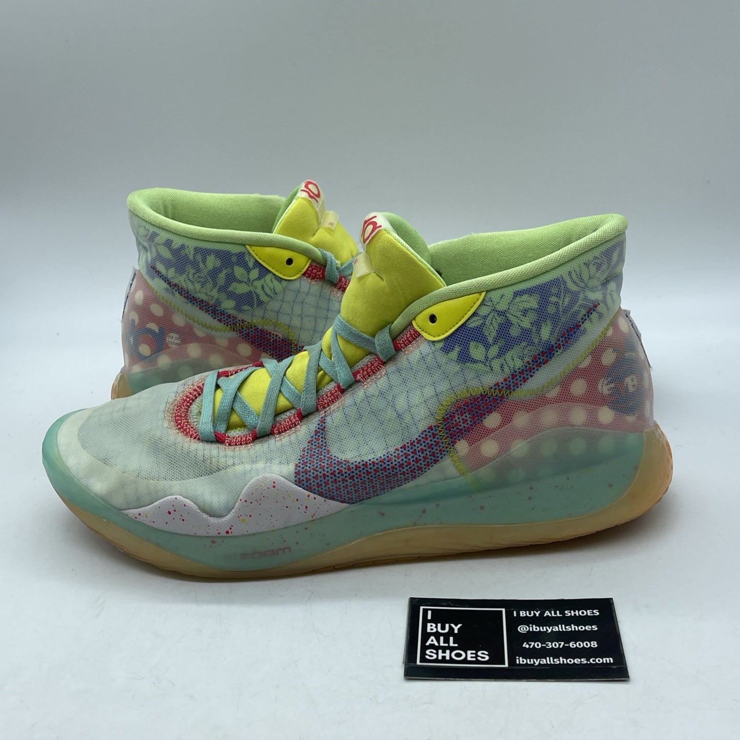 Size 11.5 - Nike Zoom KD 12 EYBL Peach Jam Yellow Red Leather (CK1195-300)