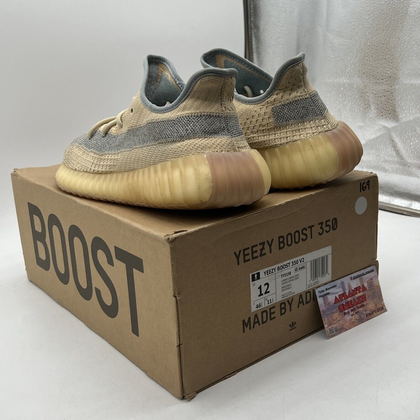 Size 12 - adidas Yeezy Boost 350 V2 Linen Grey Cream (FY5158)