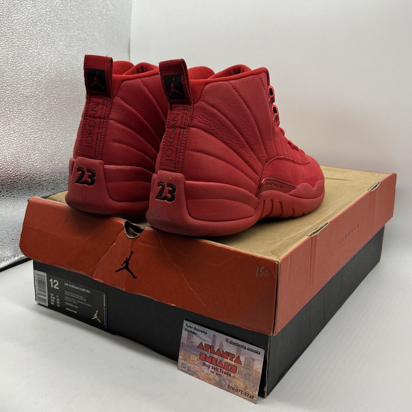 Size 12 - Air Jordan 12 Retro Gym Red Black Leather (130690-601)