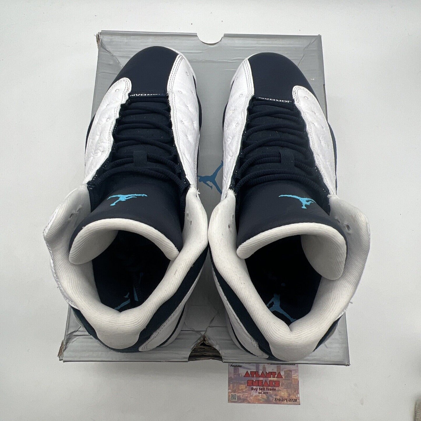 Size 11.5 - Jordan 13 Retro Obsidian White Navy Suede Leather (414571-144)