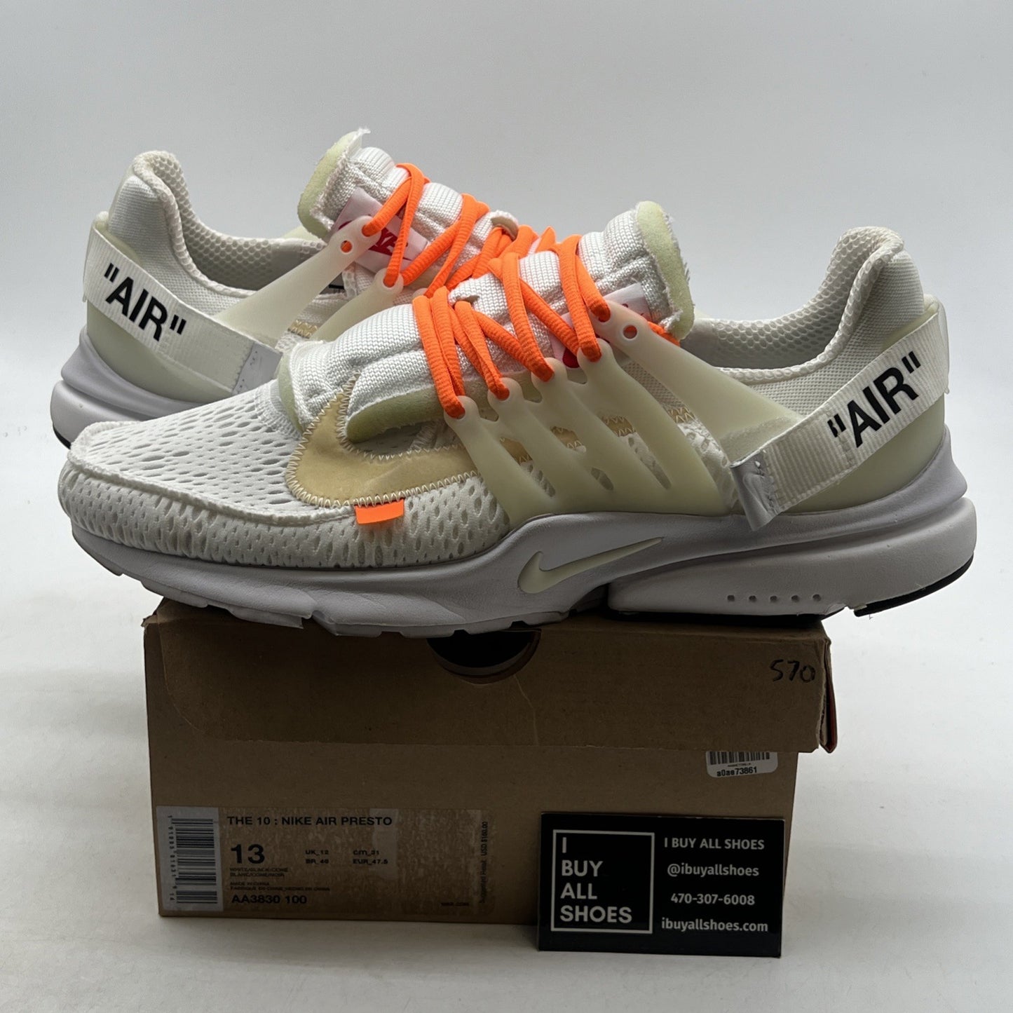 Size 13 - Nike Air Presto x Off-White White 2018 (AA3830-100)