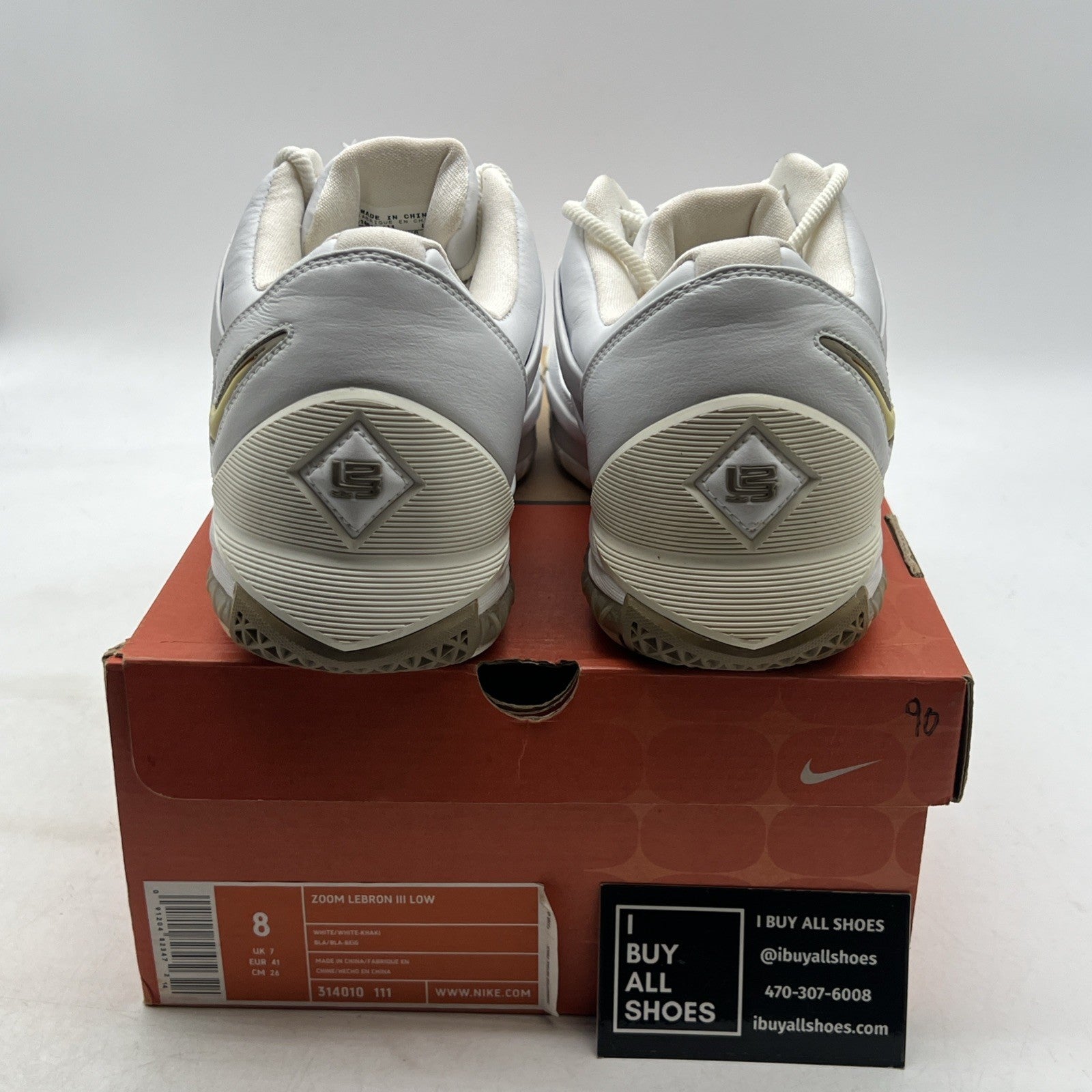 Size 8 - Nike Zoom LeBron 3 Low White (314010-111)