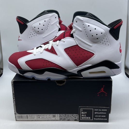 Size 16 - Jordan 6 Retro OG Mid Carmine Red White Leather Suede (CT8529-106)