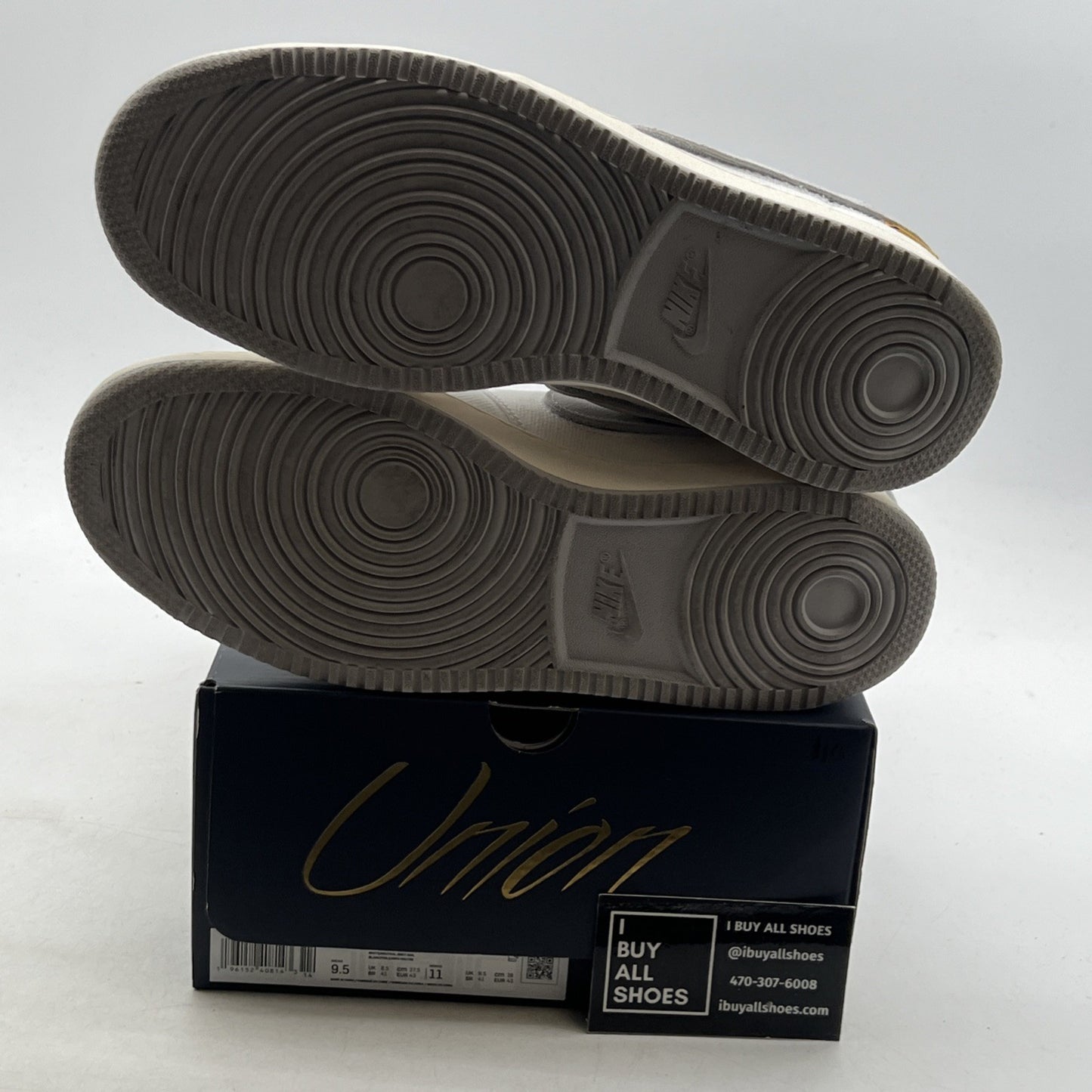 Size 9.5 - Jordan 1 KO x Union LA Low White Neutral Grey (DO8912-101)