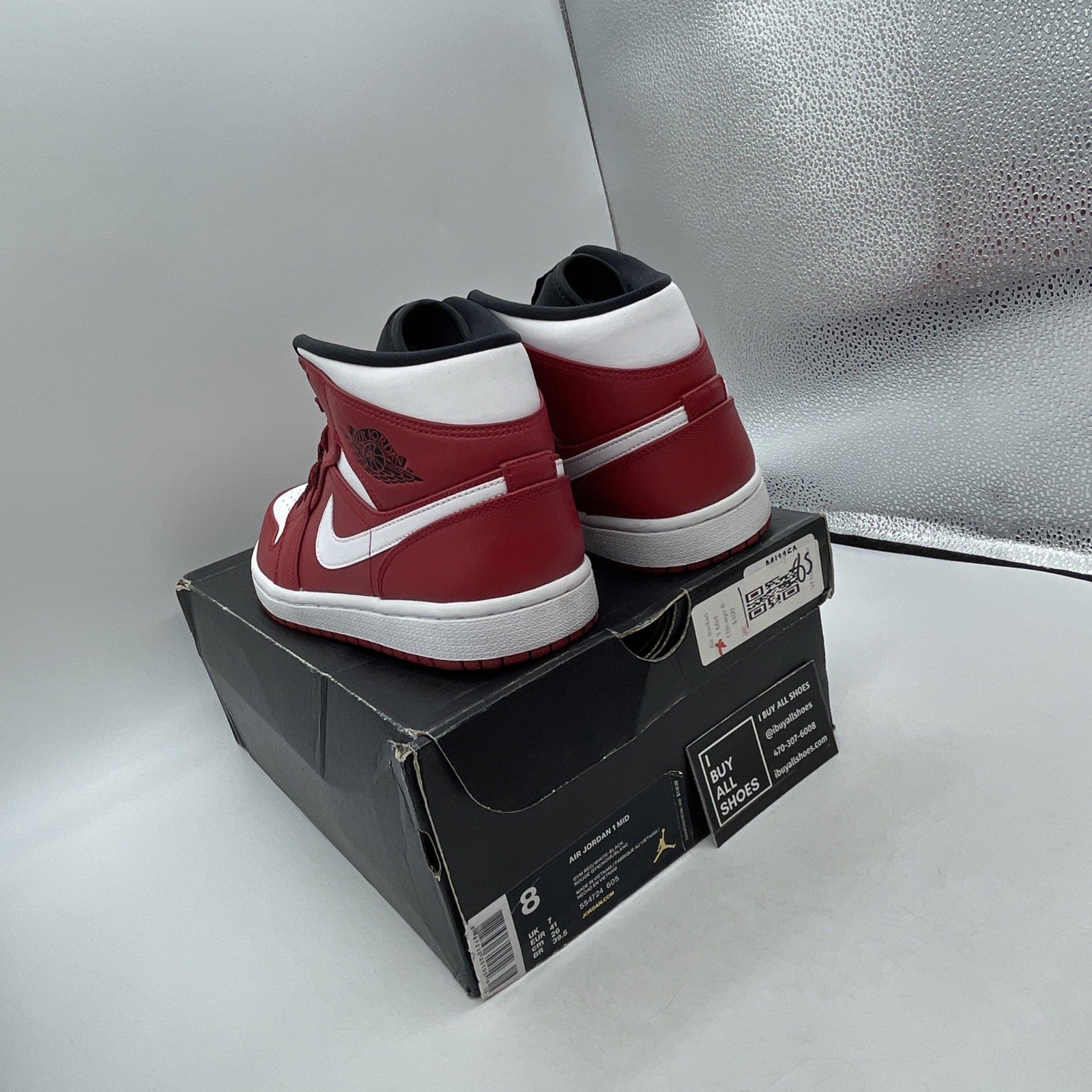 Size 8 - Air Jordan 1 Mid Gym Red (554724-605)