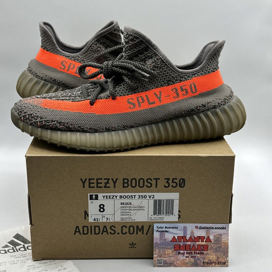 Size 8 - adidas Yeezy Boost 350 V2 Beluga OG 2016 release RARE orange Grey Comfy