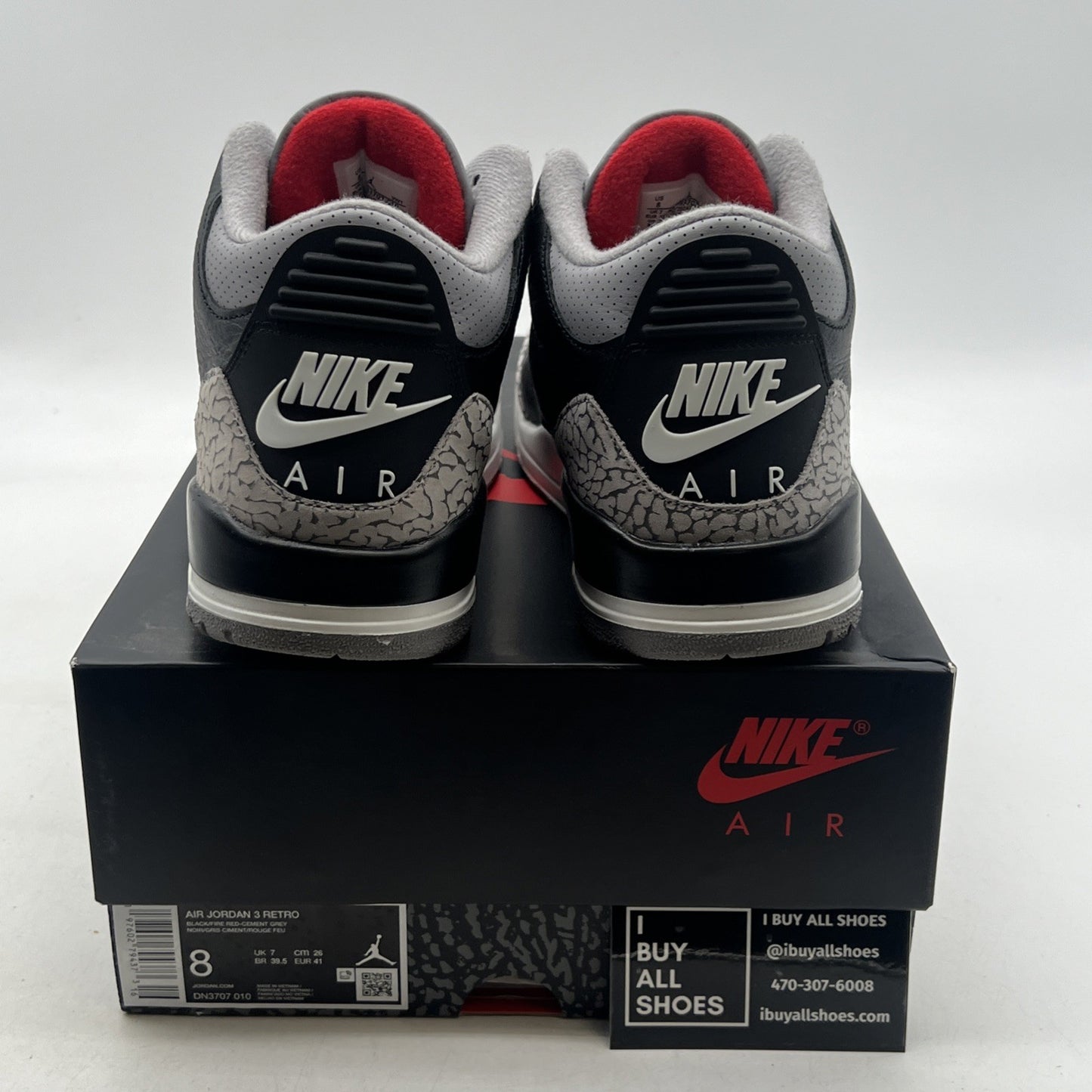 Size 8 - Air Jordan 3 Retro OG 2024 Black Cement (DN3707-010)