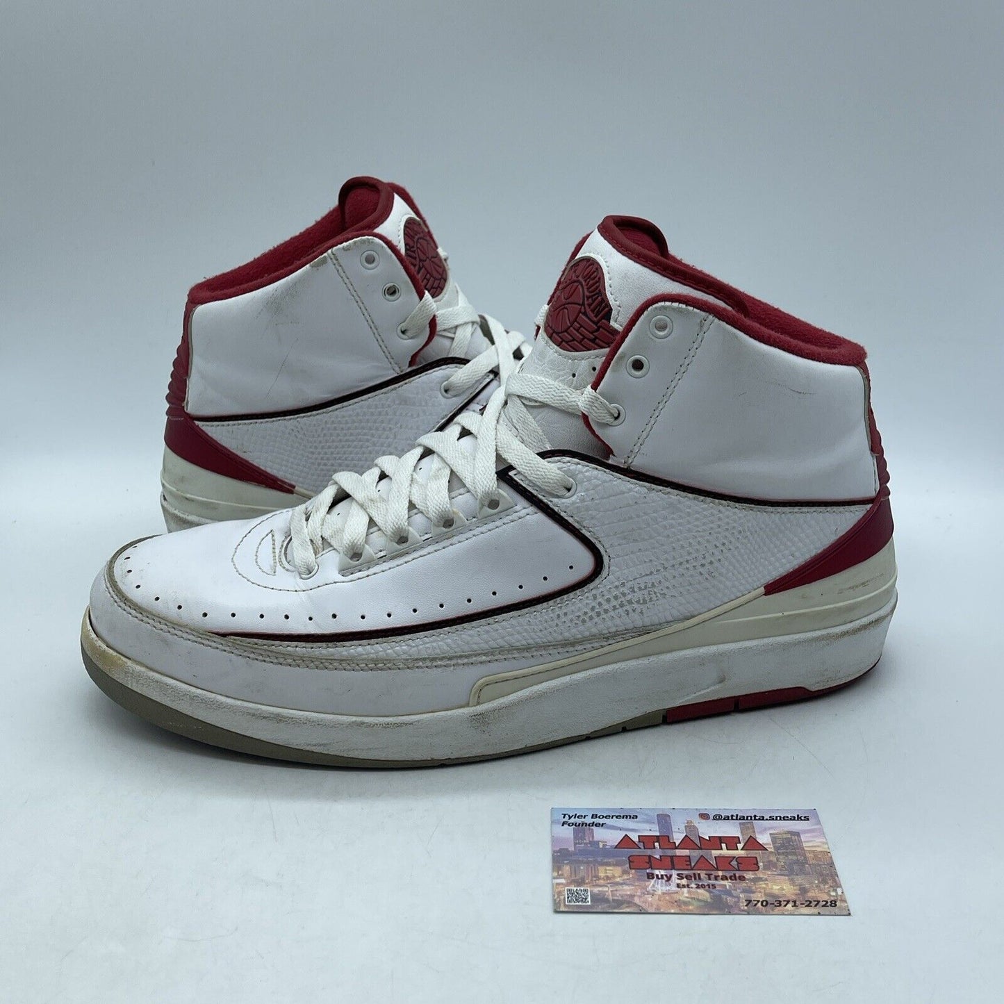 Size 12 - Air Jordan 2 Retro Chicago Home White Red Black Leather (385475-102)