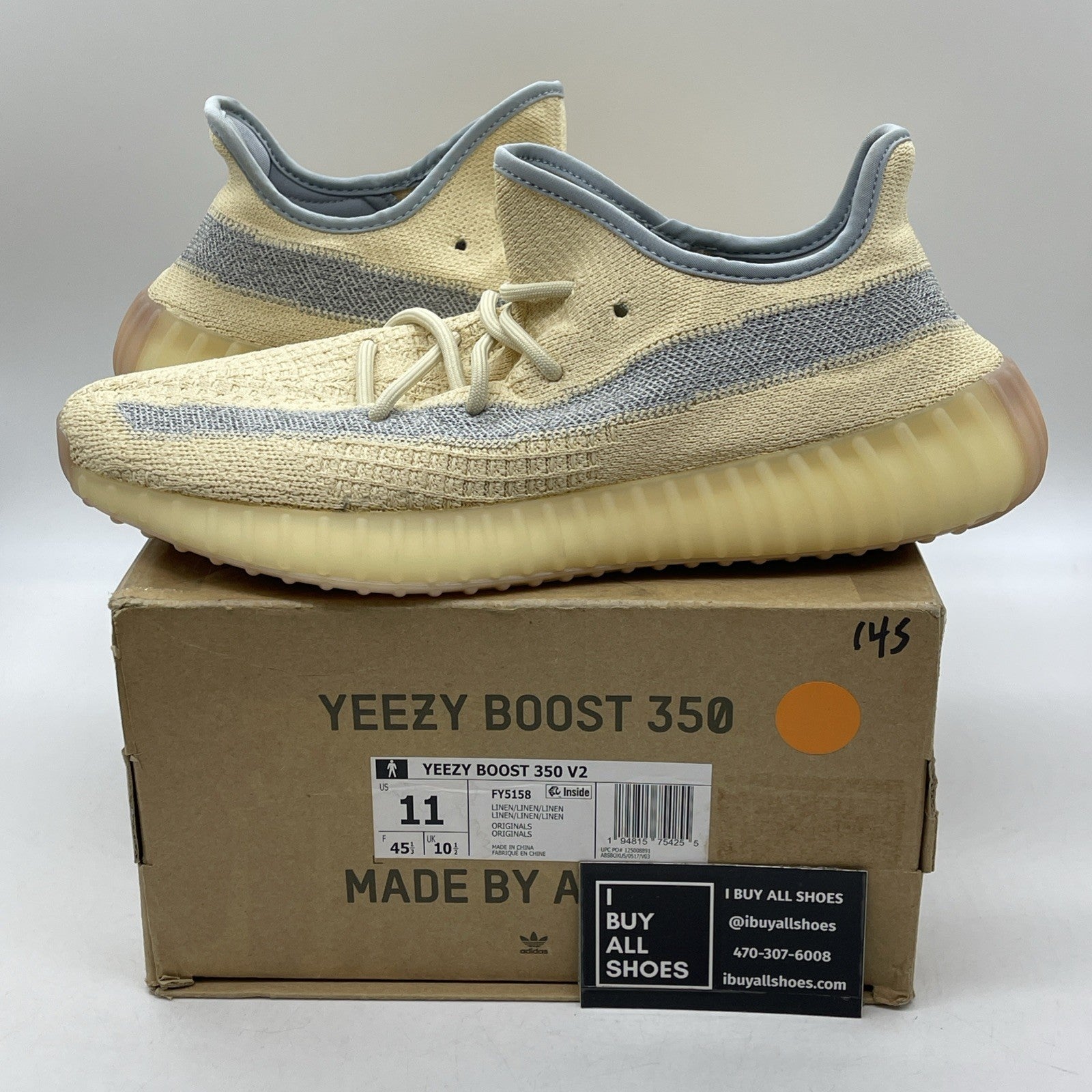 Size 11 - adidas Yeezy Boost 350 V2 Linen Yellow Grey Suede (FY5158)