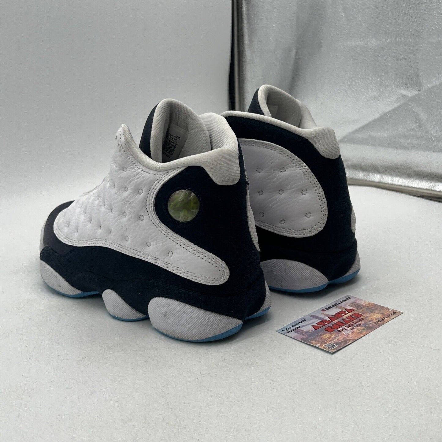 Size 9.5 - Jordan 13 Retro Obsidian White Navy Leather Blue (414571-144)