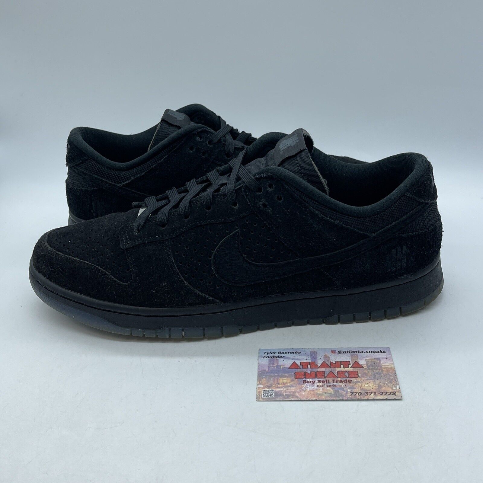 Size 12 - Nike Dunk Low x Undefeated Dunk Vs AF1 2021 Black Suede (DO9329-001)