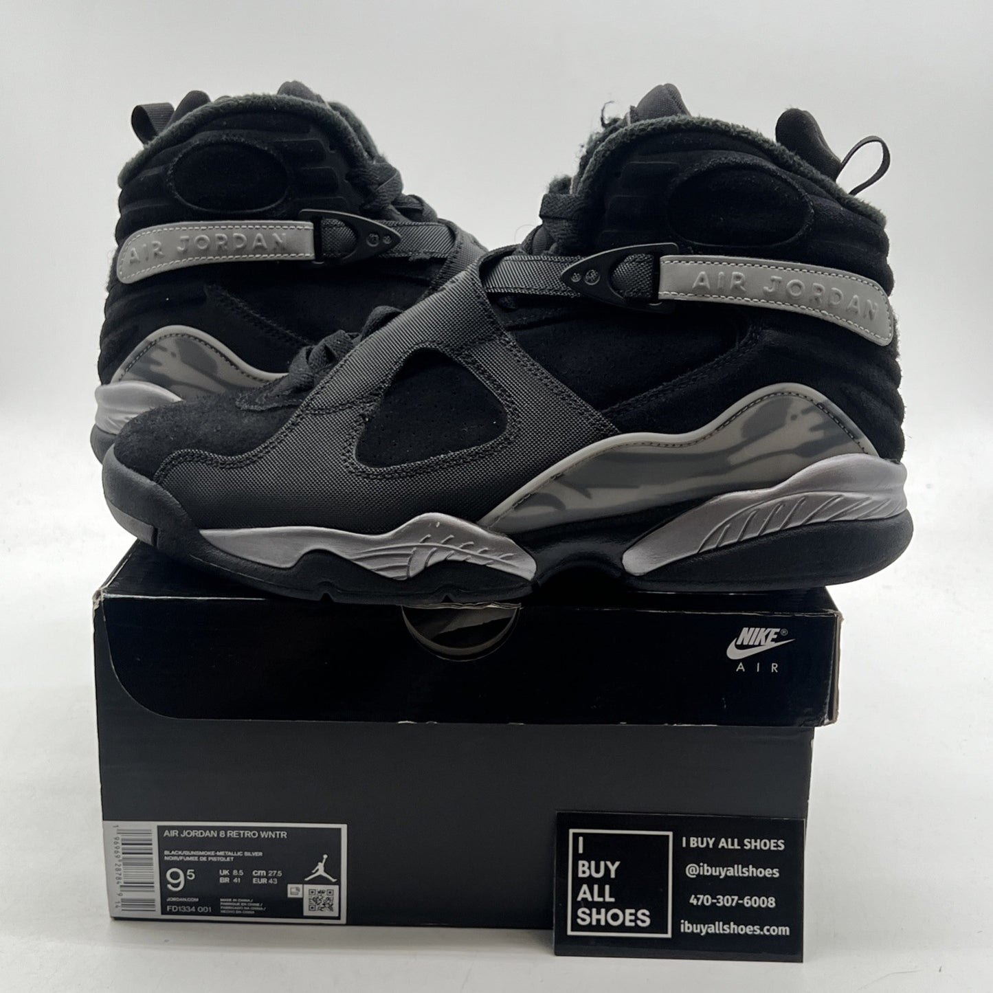 Size 9.5 - Air Jordan 8 Retro Winterized Gunsmoke (FD1334-001)