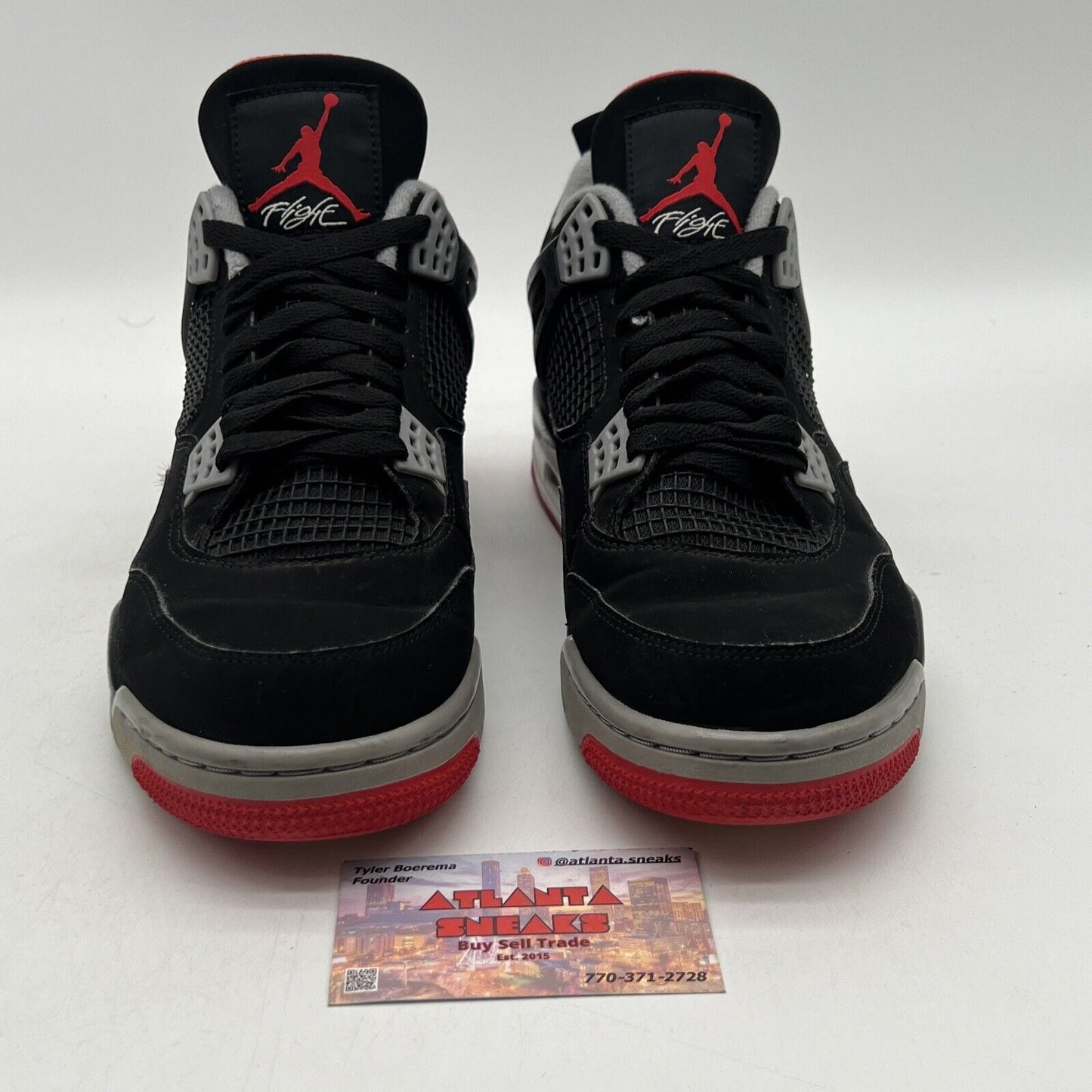 Size 10.5 - Jordan 4 Retro OG Mid Bred 2019 Black Red Grey Suede (308497-060)