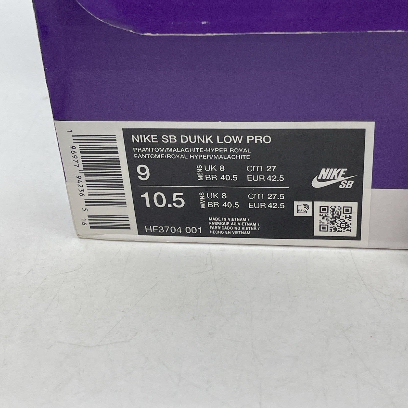 Size 9 - Nike Dunk Pro SB Low Hyper Royal Malachite (HF3704-001)