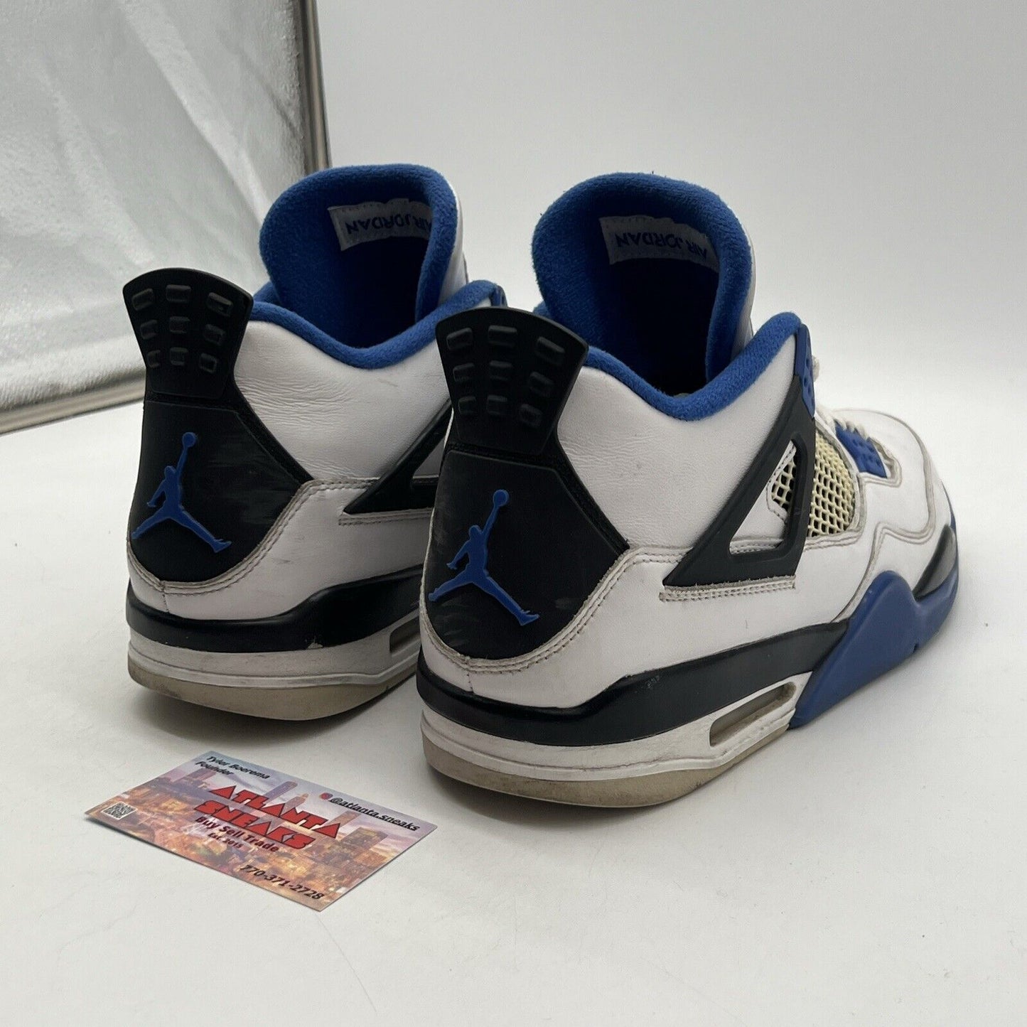 Size 11 - Jordan 4 Retro Mid Motorsports White Black Leather (308497-117)