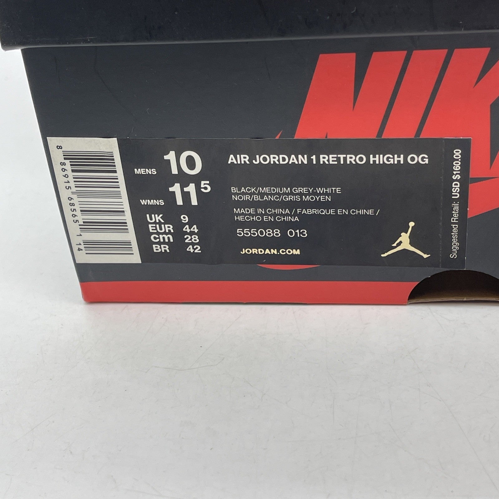Size 10 - Air Jordan 1 Retro OG High Shadow (555088-013)