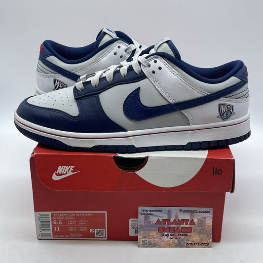 Size 9.5 - Nike NBA x Dunk EMB Low 75th Anniversary - Nets Blue (DD3363-001)