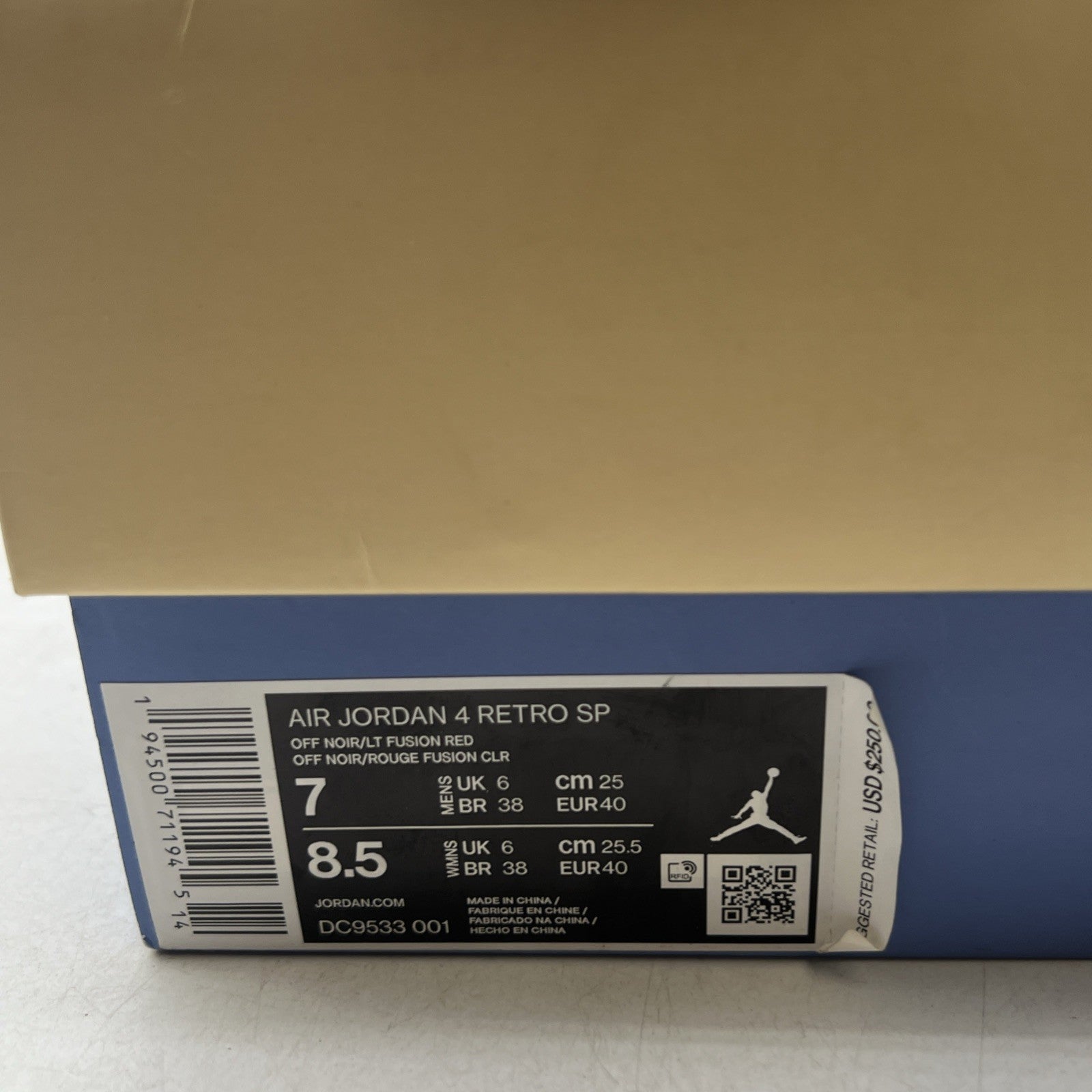 Size 7 - Air Jordan 4 Retro x Union LA Mid Off Noir (DC9533-001)