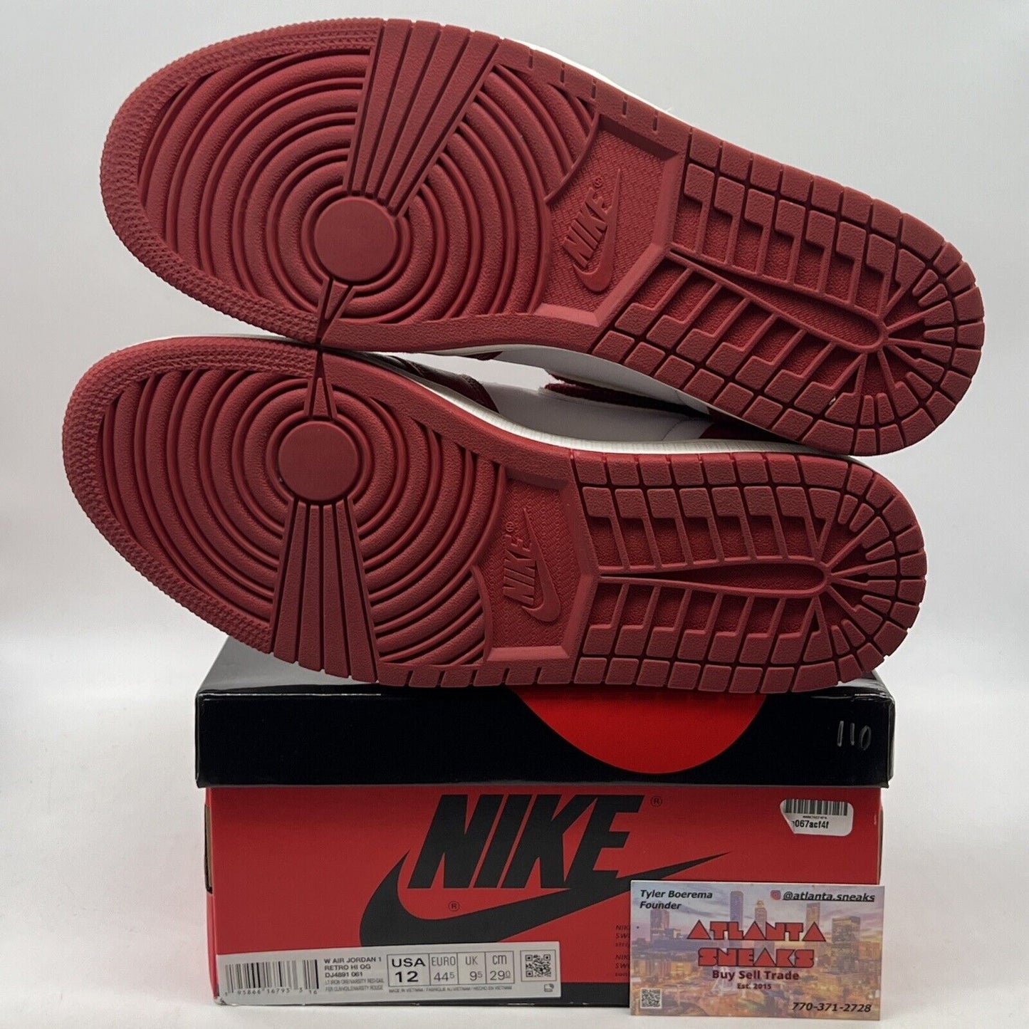 Size 12 - Air Jordan 1 OG High Newstalgia Chenille W White Leather (DJ4891-061)