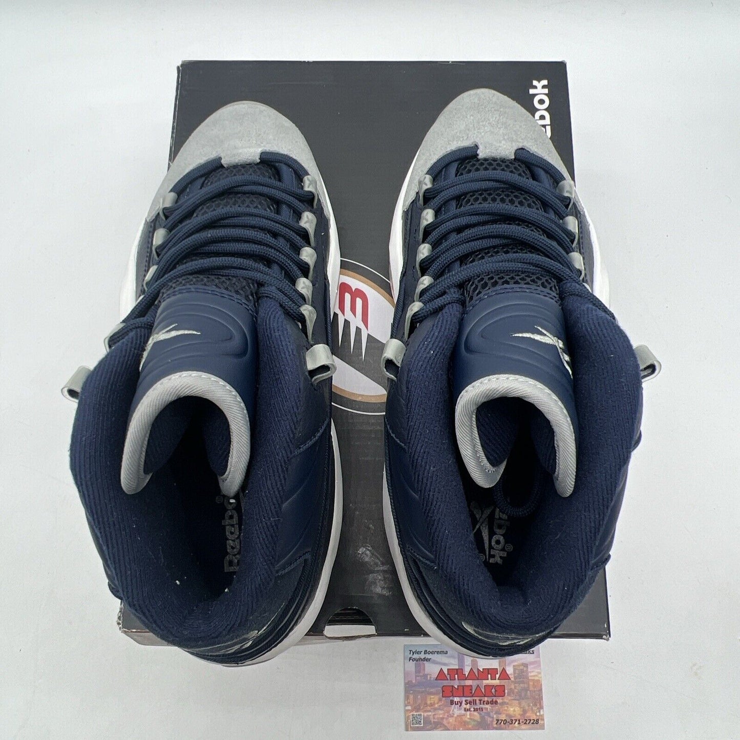 Size 7 - Reebok Question Mid Georgetown Navy Grey White  (FX1074)