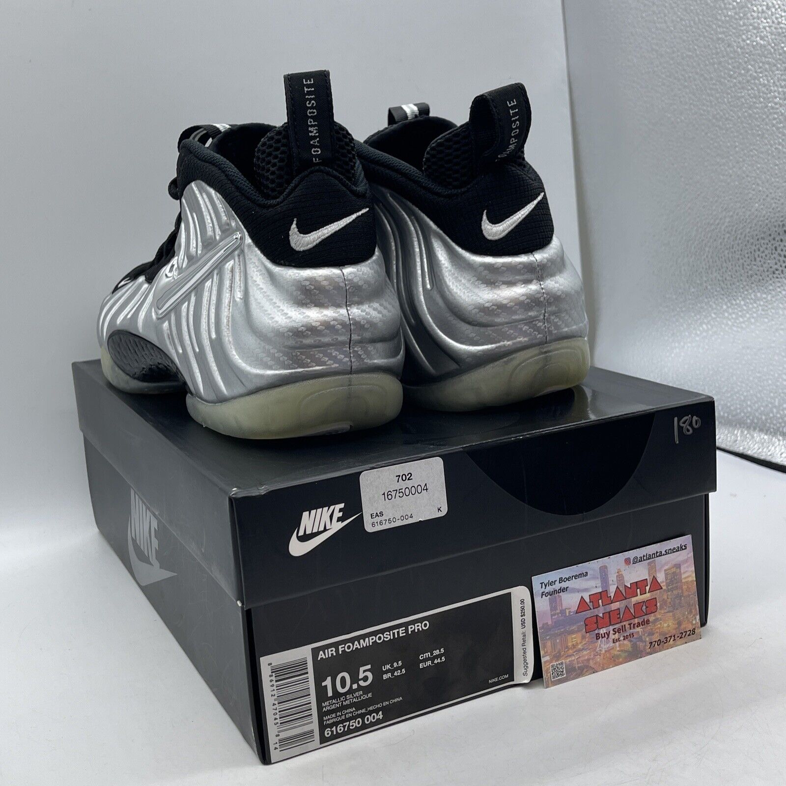 Size 10.5 - Nike Air Foamposite Pro ‘Silver Surfer’ Silver Black (616750-004)