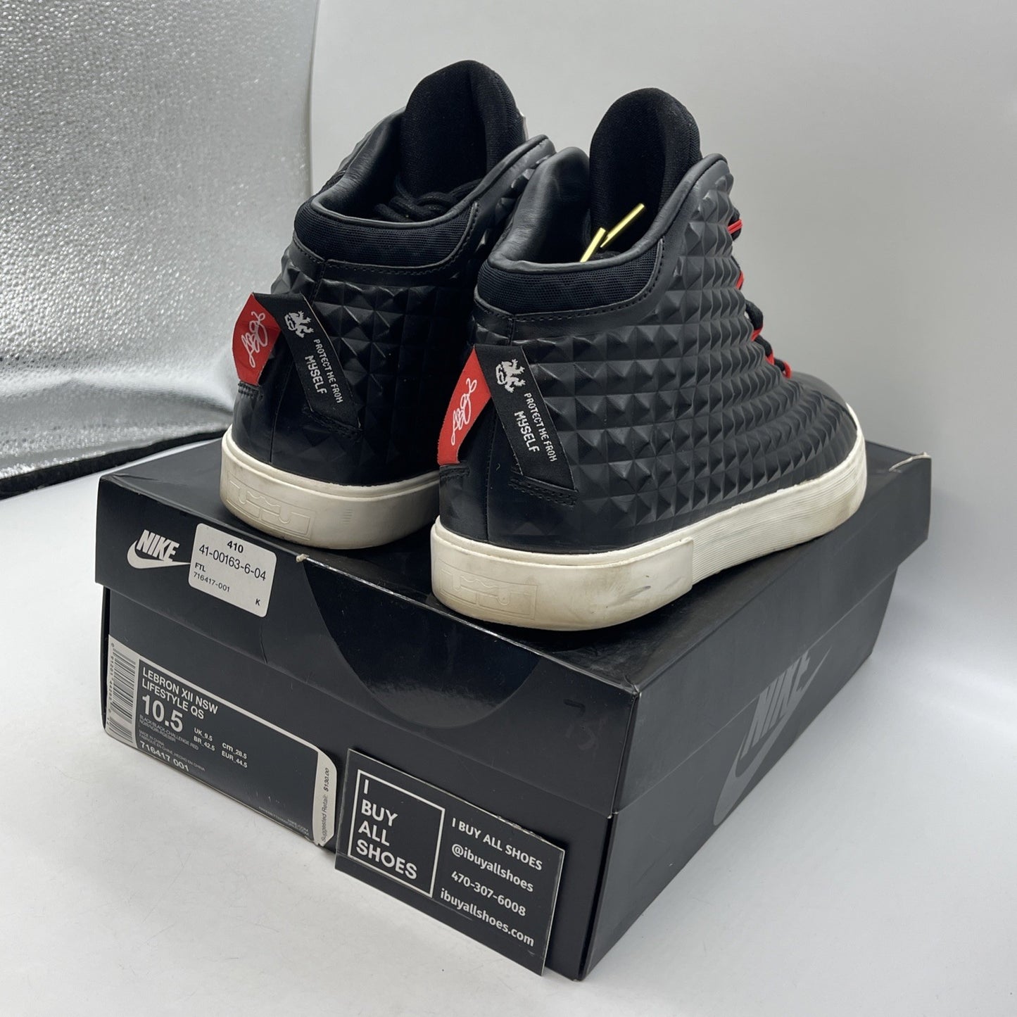 Size 10.5 - Nike LeBron 12 NSW Lifestyle QS Black Challenge Red (716417-001)