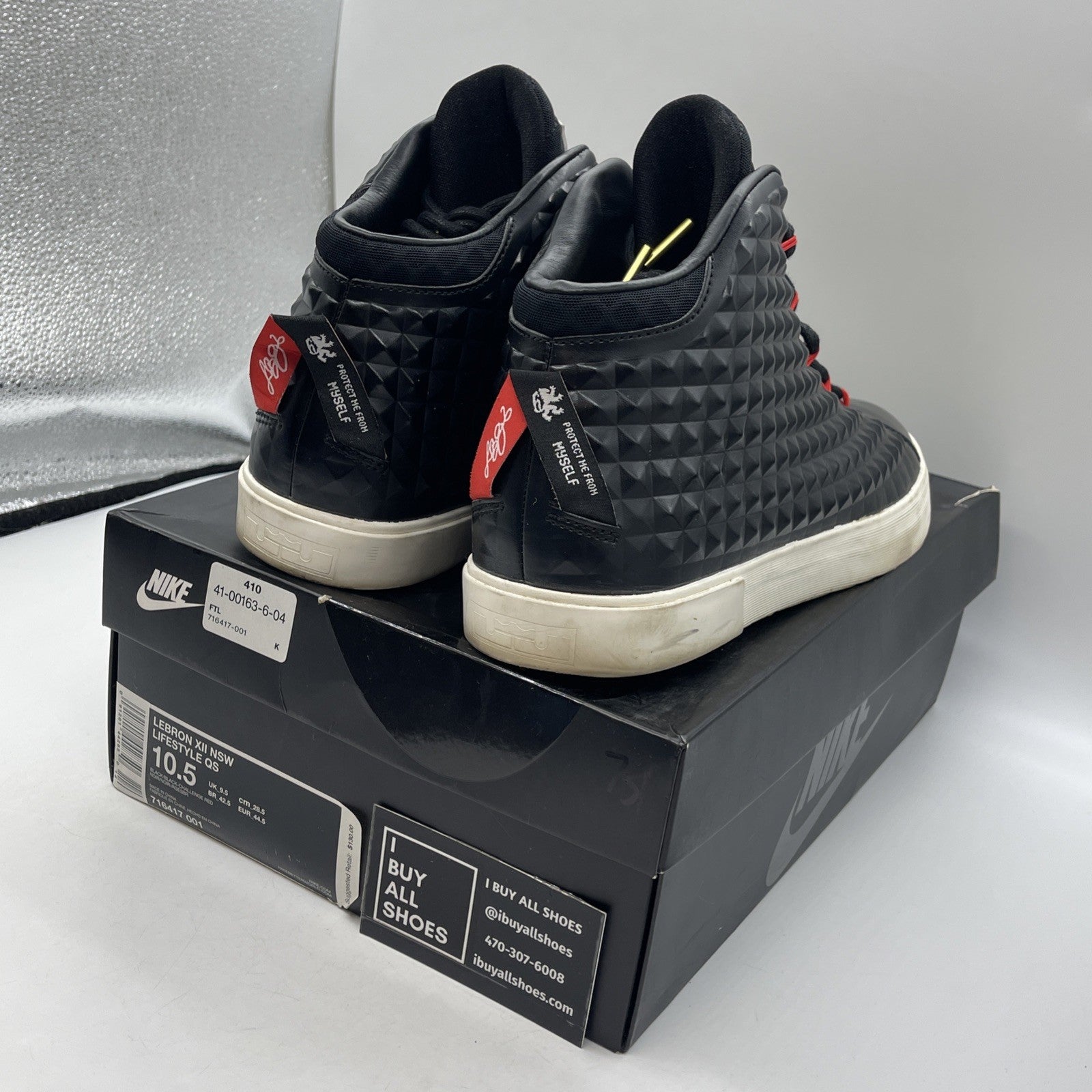 Size 10.5 - Nike LeBron 12 NSW Lifestyle QS Black Challenge Red (716417-001)