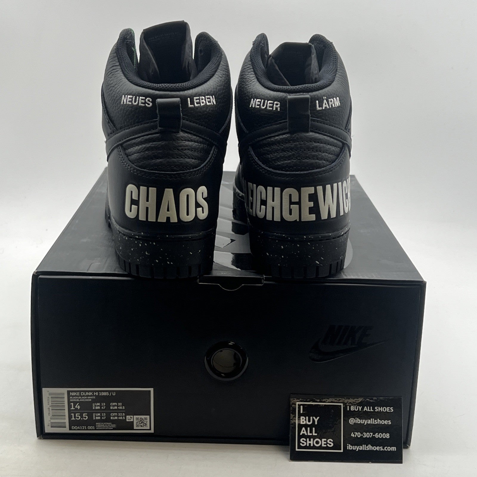 Size 14 - Nike Undercover x Dunk 1985 High Chaos - Black (DQ4121-001)