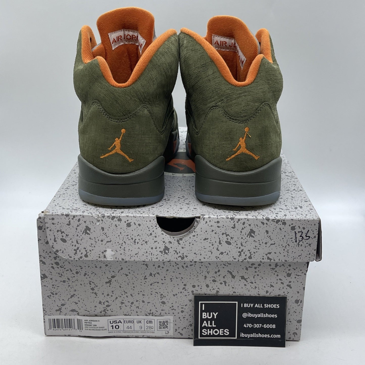 Size 10 - Air Jordan 5 Retro 2024 Olive Orange Suede (DD0587-308)