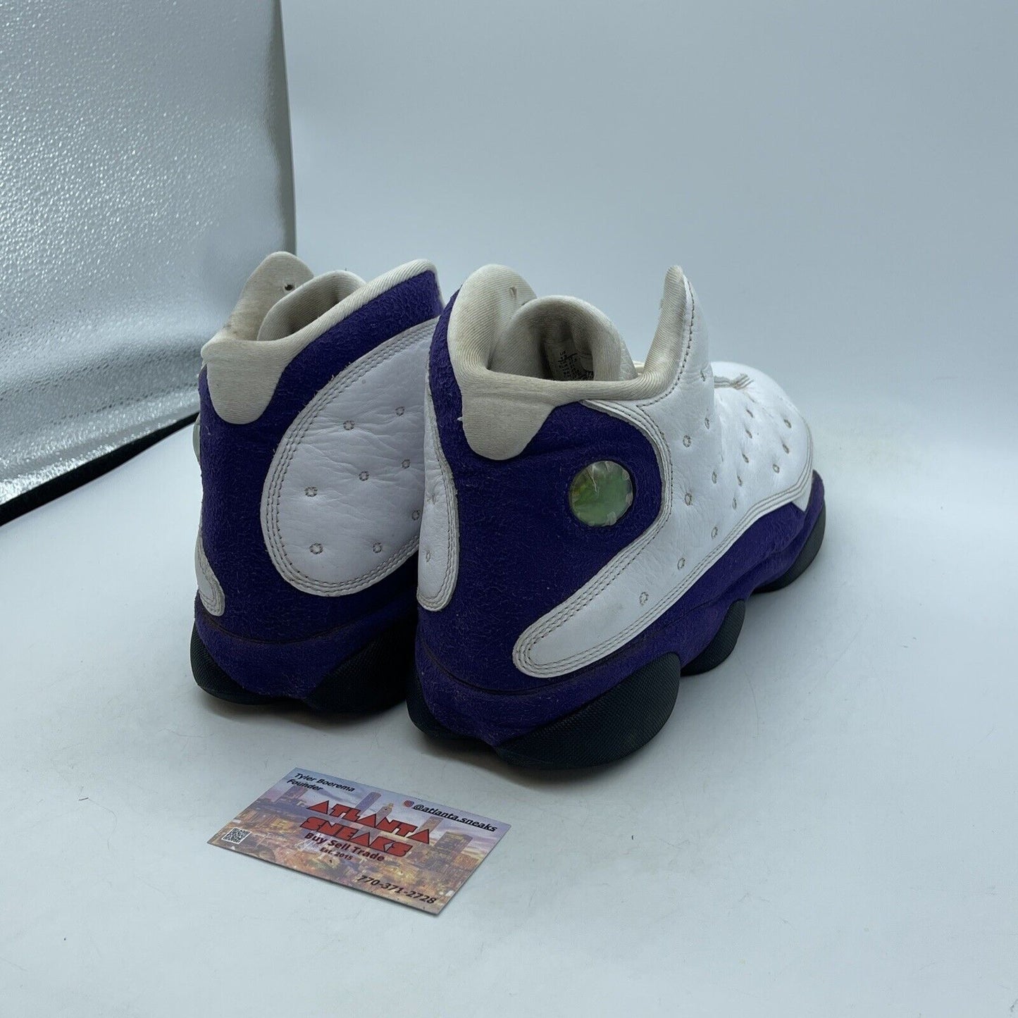 Size 13 - Air Jordan 13 Retro Lakers Purple White Suede Leather (414571-105)