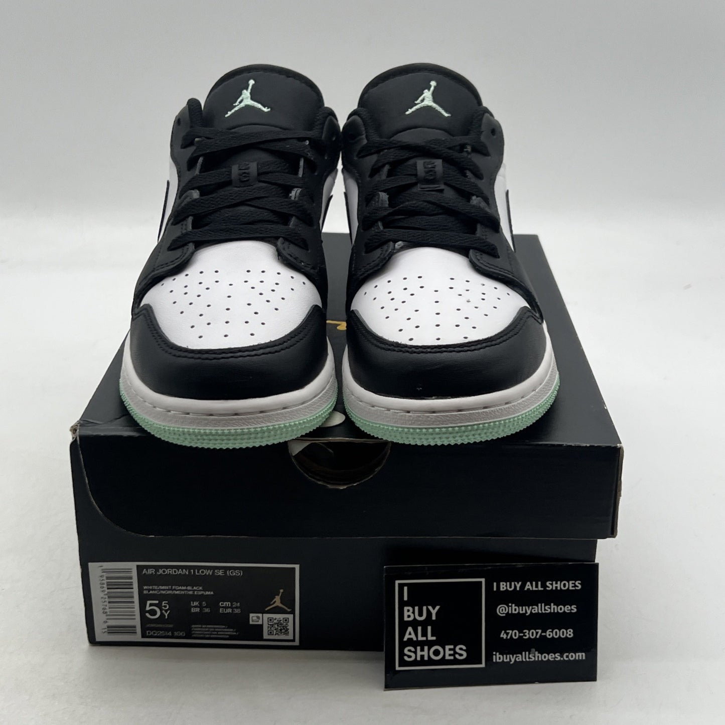 Size 5.5Y - Nike Air Jordan 1 Low SE Tie Dye White Mint Foam Youth (DQ2514-100)
