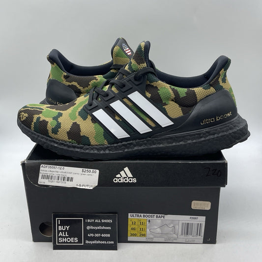 Size 12 - A Bathing Ape x adidas UltraBoost 4.0 Green Camo (F35097)