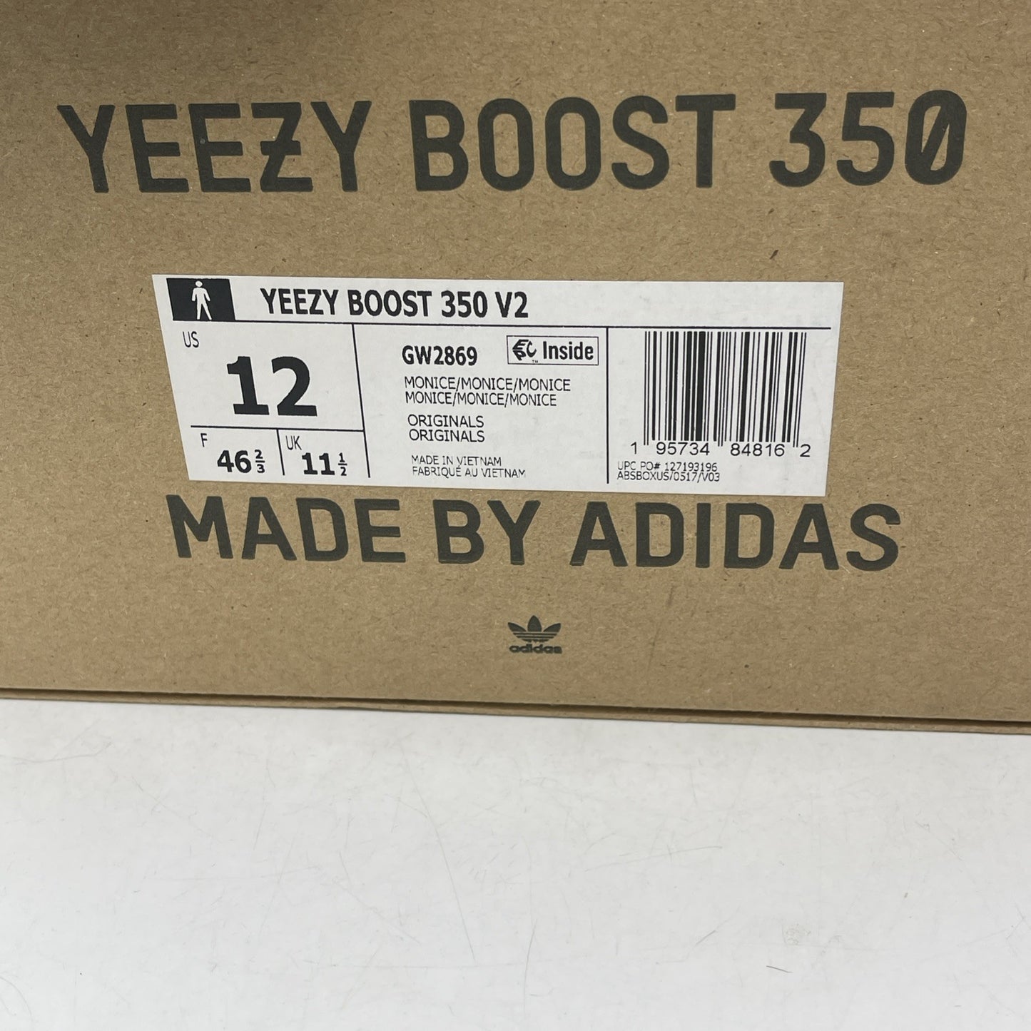 Size 12 - adidas Yeezy Boost 350 V2 Mono Ice (GW2869)