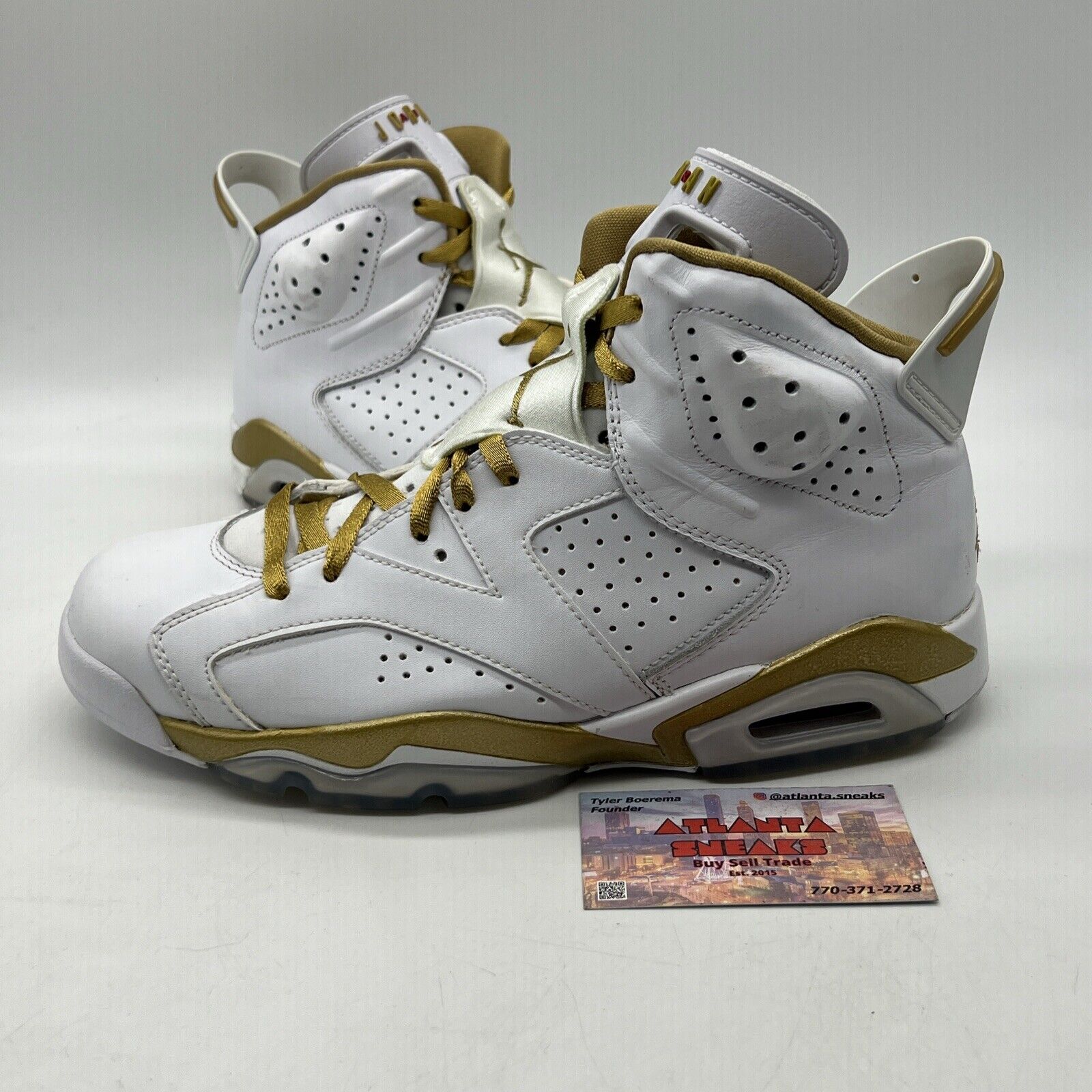 Size 8 - Air Jordan 6 Retro GMP White Gold Red Leather (384664-135)