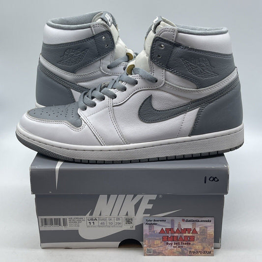 Size 11 - Jordan 1 Retro High OG Stealth Grey White Leather (555088-037)